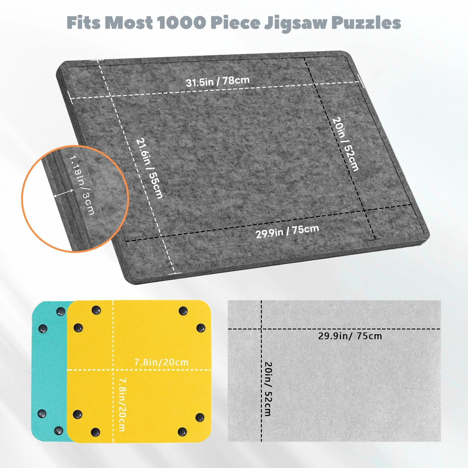 Tablero para Puzzle 1000 Piezas con ángulo Ajustable, 6 Bandejas y Cubierta - Mesa de Rompecabezas de Fieltro Ligera - Puzzle Board Almacenamiento Portátil con Superficie Antideslizante - Porta Puzzle