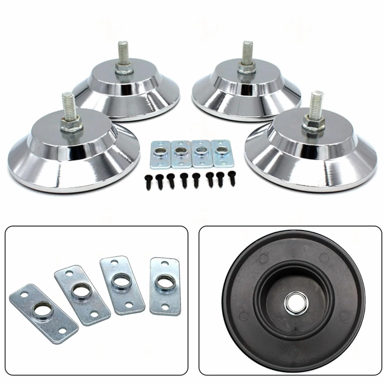 Niveladores de patas de mesa de billar de 5 pulgadas ajustables de hierro con base de polipropileno