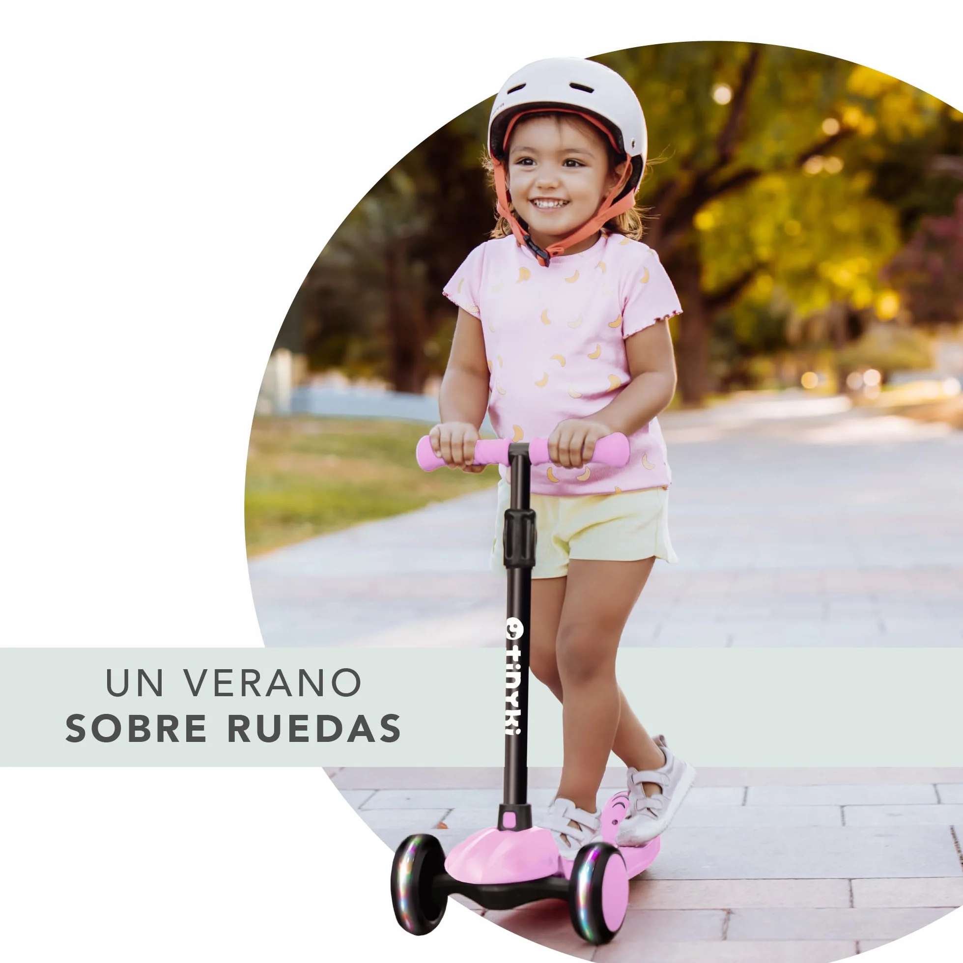 TINYKI Patinete Niño 2 Años a 6 - Altura Ajustable con Ruedas Luces LED - Scooter Niño 3 Ruedas - Patineta Infantil para Niños y Niñas Jugar