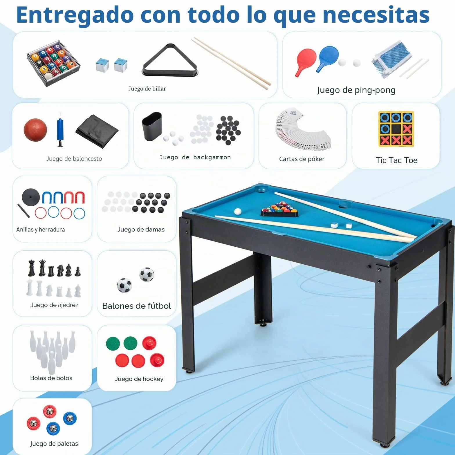GOPLUS Mesa Multijuegos Convertible 14 en 1 con Futbolín, Mesa Multifuncional con Billar, Air Hockey, Ping Pong, Baloncesto, Shuffleboard, Ajedrez, Juegos Combinada para Fiesta Bar Hogar