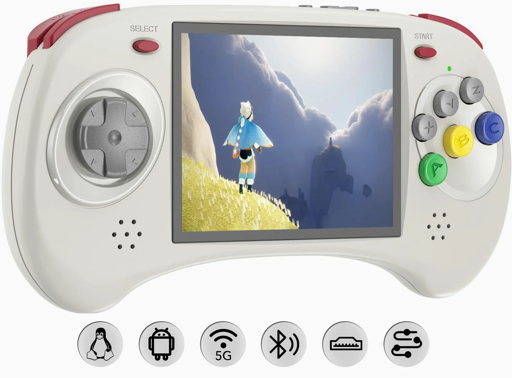 RG ARC D - Consola de juegos de mano retro, sistema operativo dual Android 11 y sistema Linux con tarjeta SD de 128 G 4541, compatible con 5G WiFi 4.2 Bluetooth Moonlight Streaming y salida HDMI