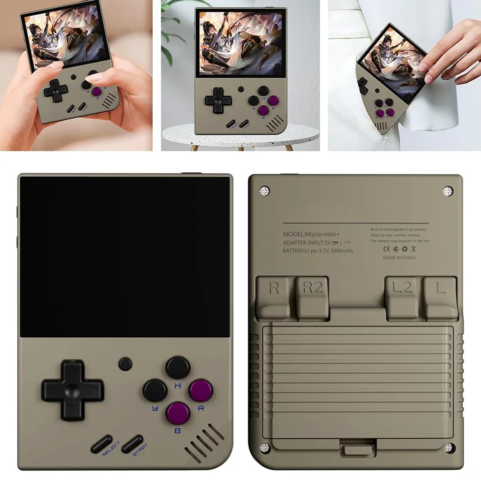 Mini Plus - Consola portátil para videojuegos retro con sistema Linux, pantalla IPS de 3,5 pulgadas, consola de juegos recargable, soporte WiFi, 3000 mAh, regalo para niños y adultos