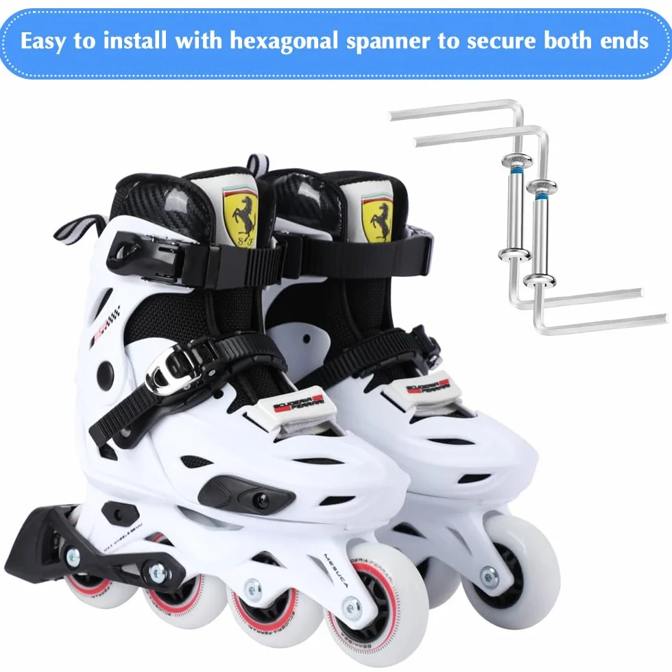 Tornillos para Ruedas de Patines en Línea de Hierro 12 uds con 2 Llaves Accesorios Recambios