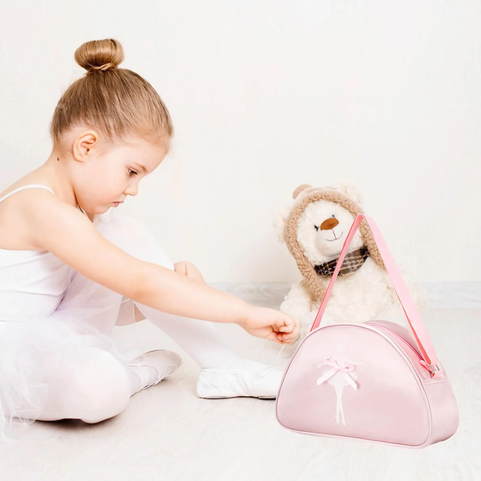 Mochila de Ballet Bordado Lentejuelas para Niñas Baile Bolso Deportivo Rosado