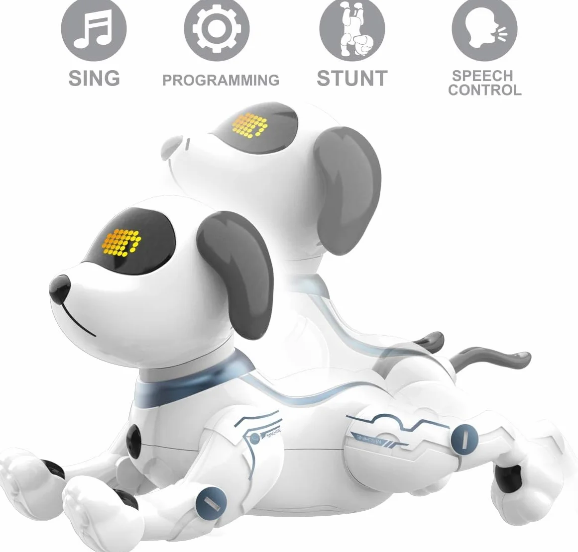 fisca Robot perro teledirigido para niños RC-Stunthund-robot juguete con canto, baile, habla, juguete inteligente programable interactivo para niños de 3 a 12 años