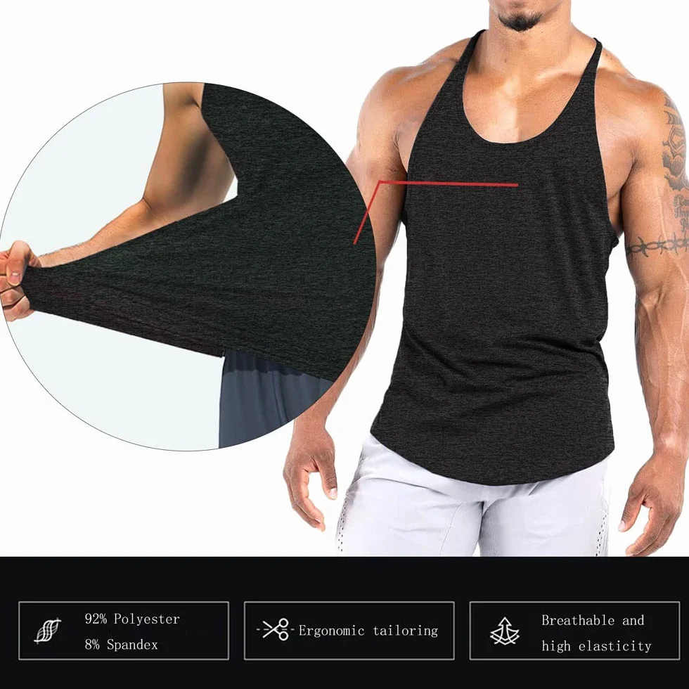 Camiseta Tirantes Entrenamiento Hombre Secado Rápido Culturismo Gimnasia