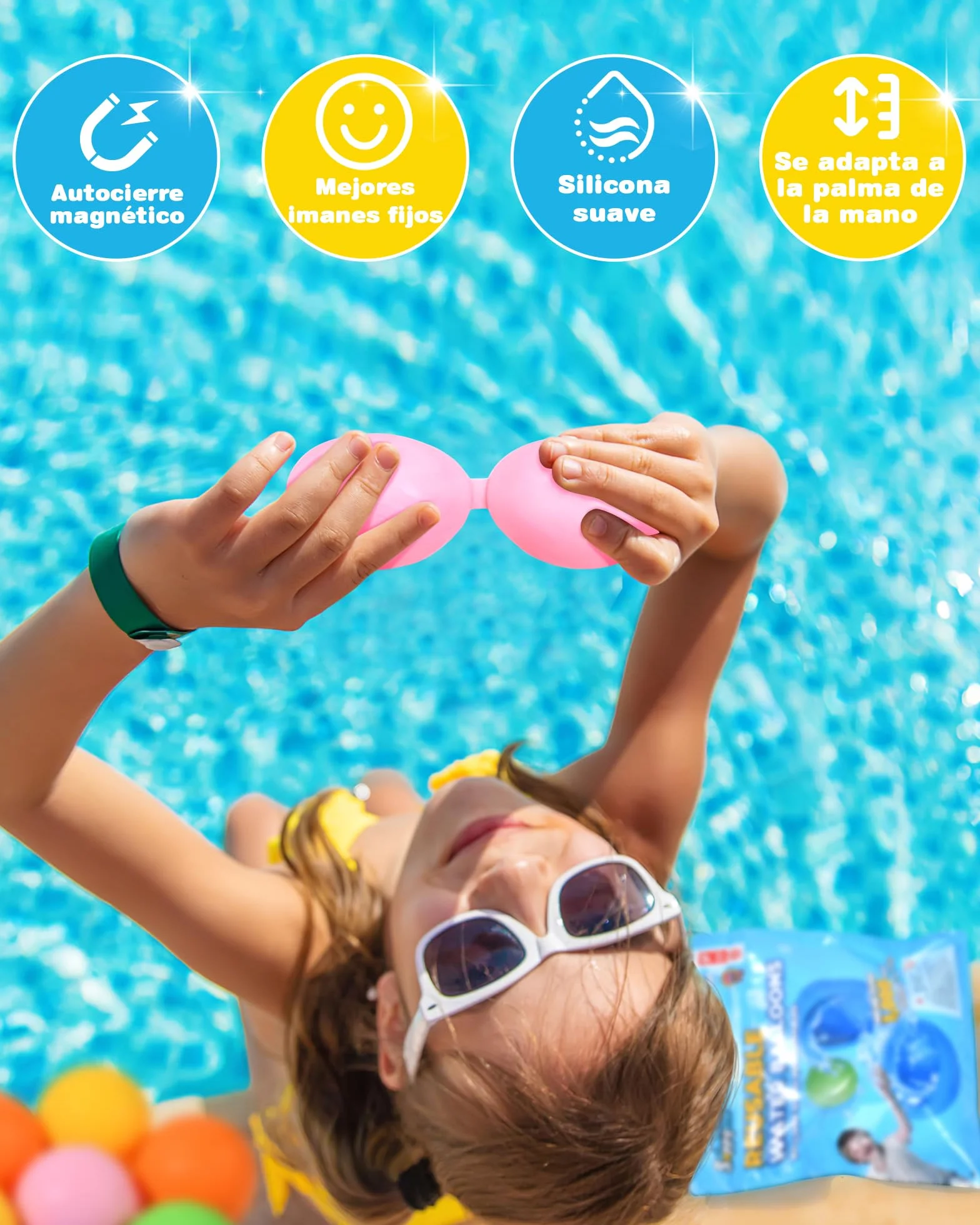 KOKODI Globos de Agua Reutilizables con Imán, Silicona Suave Llenado Rápido, Juegos de Agua para Niños, Juguetes de Piscina y Playa Verano al Aire Libre para Niños y Adultos，18 Uds，Versión estándar