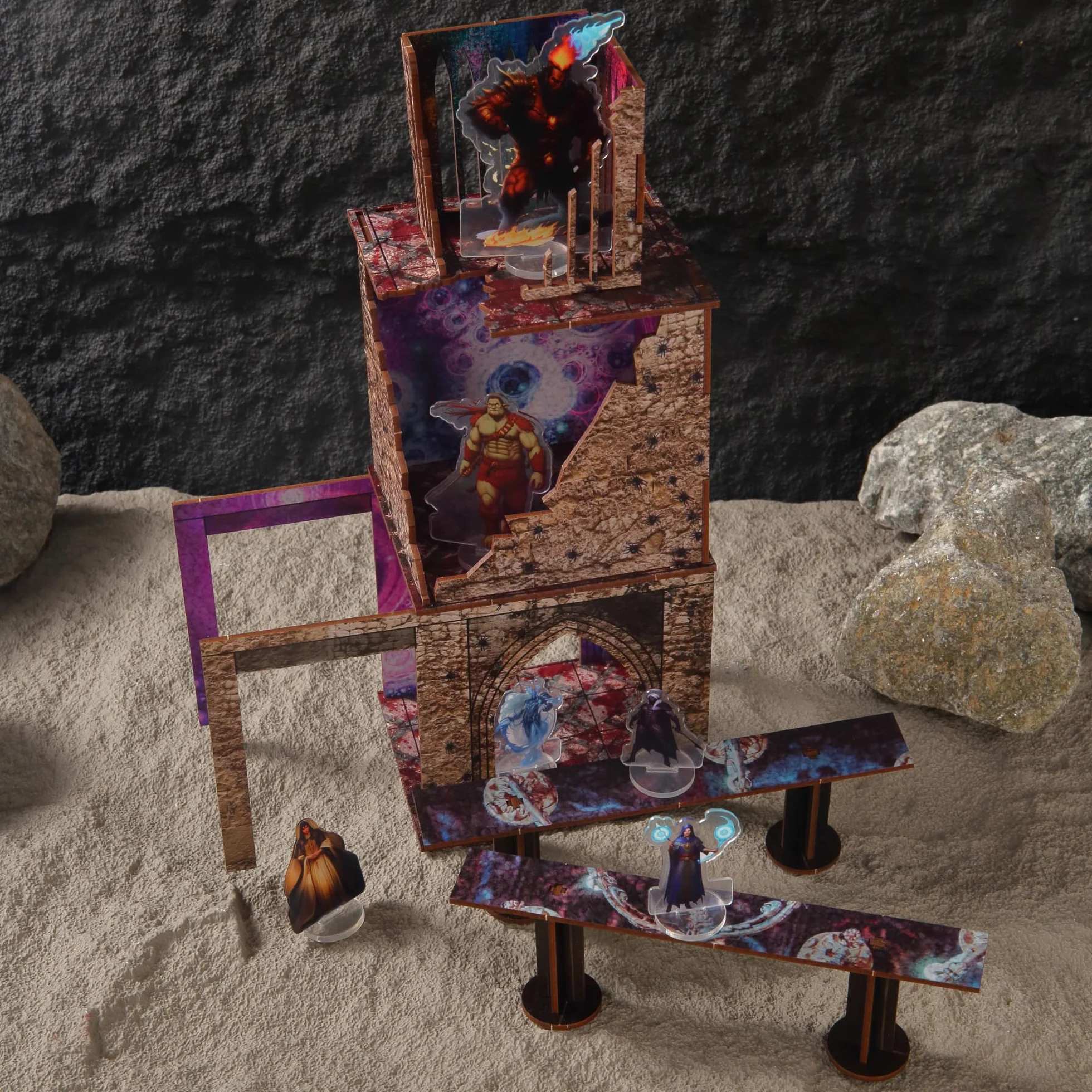 Epic-Juego de Terreno Desmontable de construcción en ruinas y Puentes para WH40K D&D Pathfinder de 28 mm, Accesorios modulares de Juego de Guerra TTRPG en Miniatura para batallas de Mesa Que mejoran