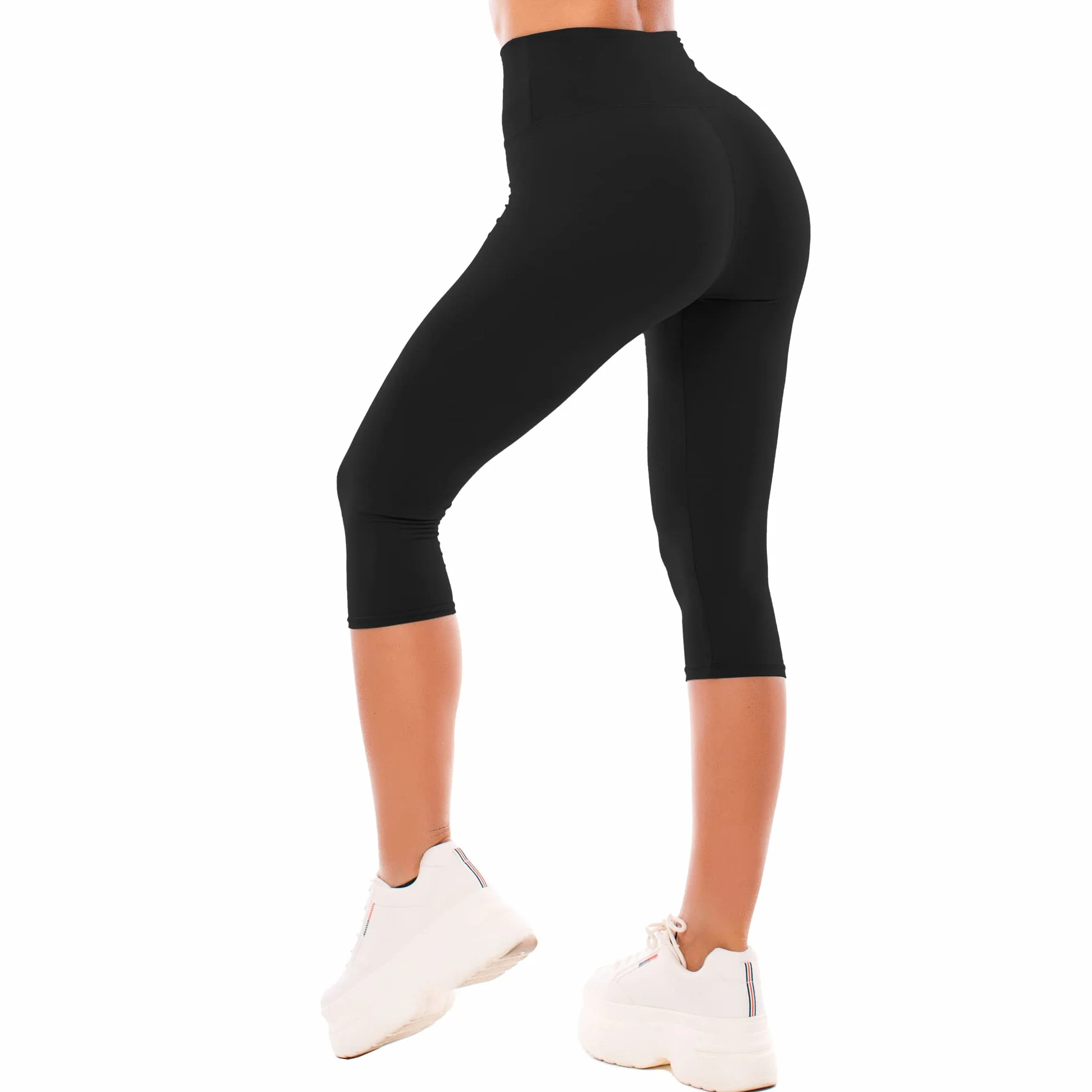 SINOPHANT Leggins Cortos Mujer Cintura Alta 3/4 Pantalones Deportivos Capri Mallas Deporte