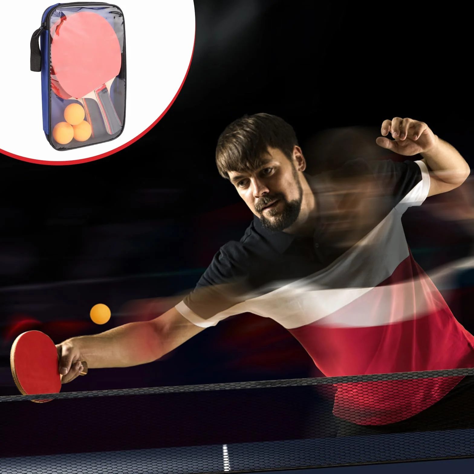 Palas Ping Pong Set Profesional 2 Raquetas 3 Pelotas 1 Bolsa Tenis Mesa