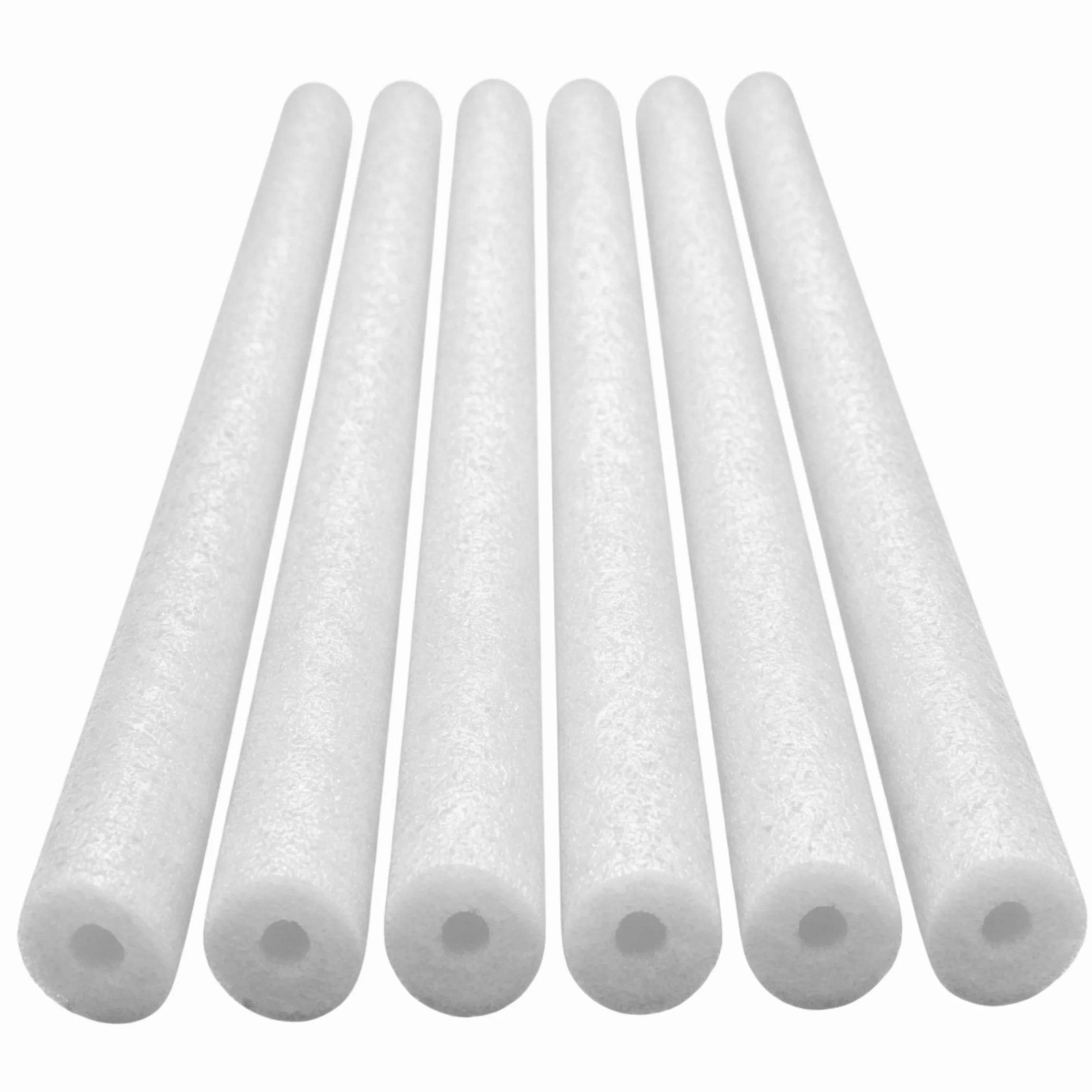 Fideos para Piscina, 6 flotadores de Espuma Hueca de 59 Pulgadas, Antideslizantes para Manualidades en la Playa, Color Blanco