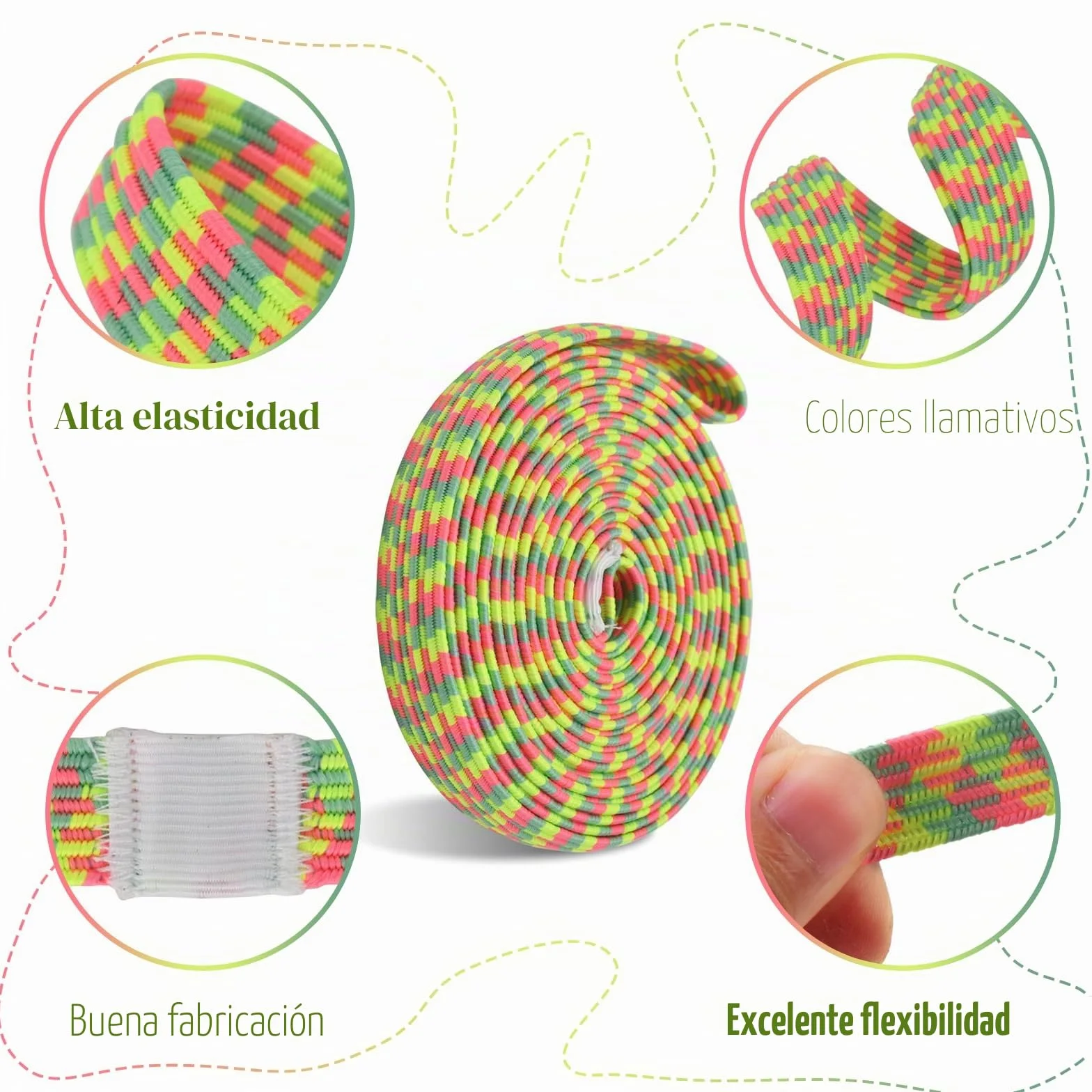 DealKits Gummitwist Juego de cuerda de saltar para niños 4 m