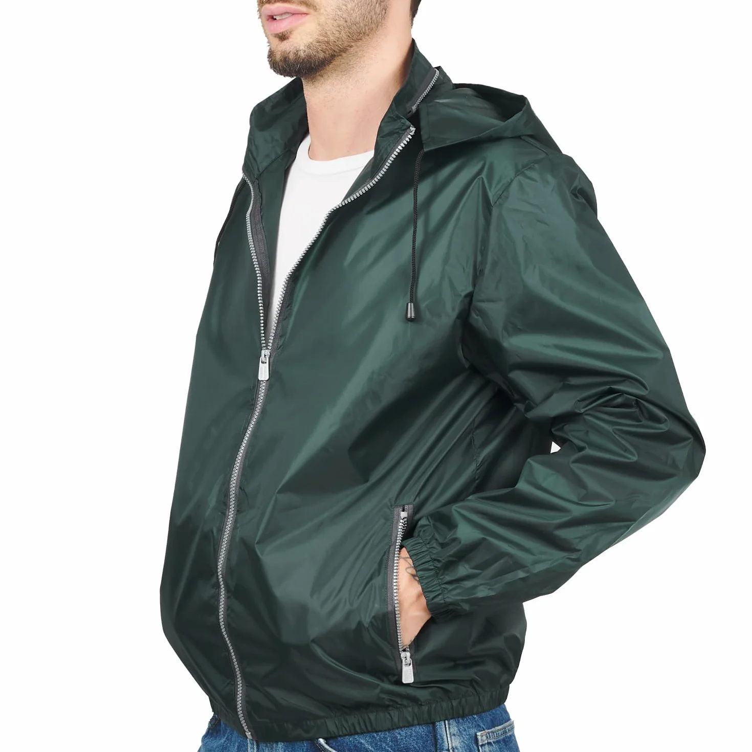 PERLETTI Cortavientos Impermeable Ultra Ligero con Capucha Chaqueta Unisex