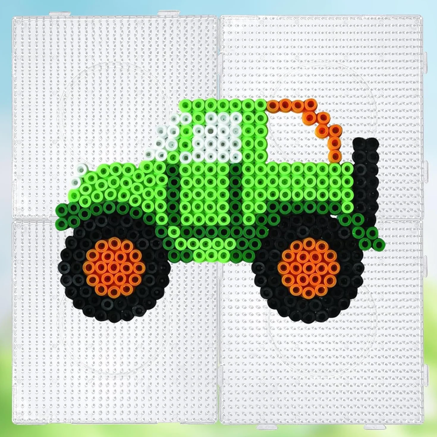 vytung Beads Plantilla,Juego de 4 placas de cuentas para plancha con 2 pinzas,130 modelos,Papel de Planchado, Hama para Puzle de Forma Transparente - Artesanía para niños