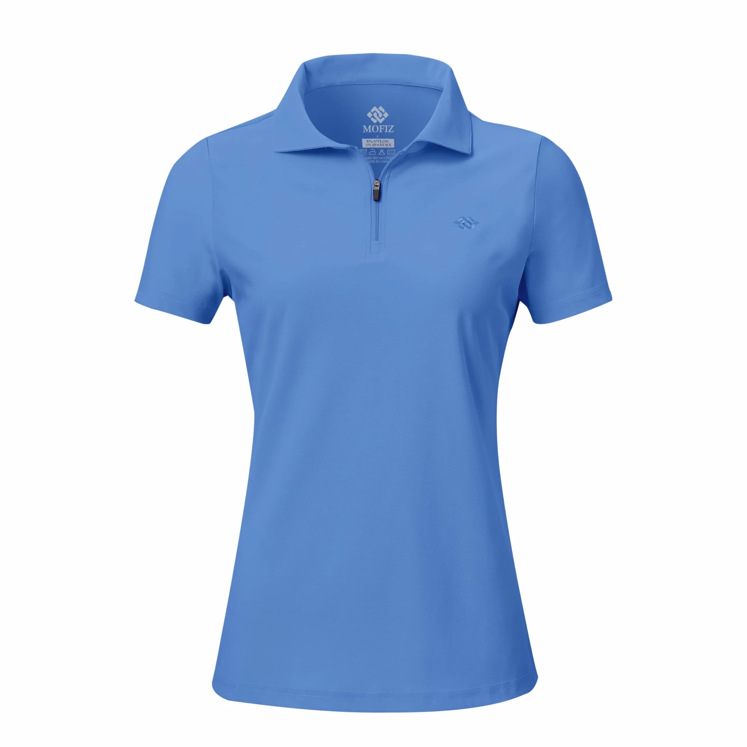 Polo Mujer Manga Corta Verano Transpirable Golf Cremallera 1/4