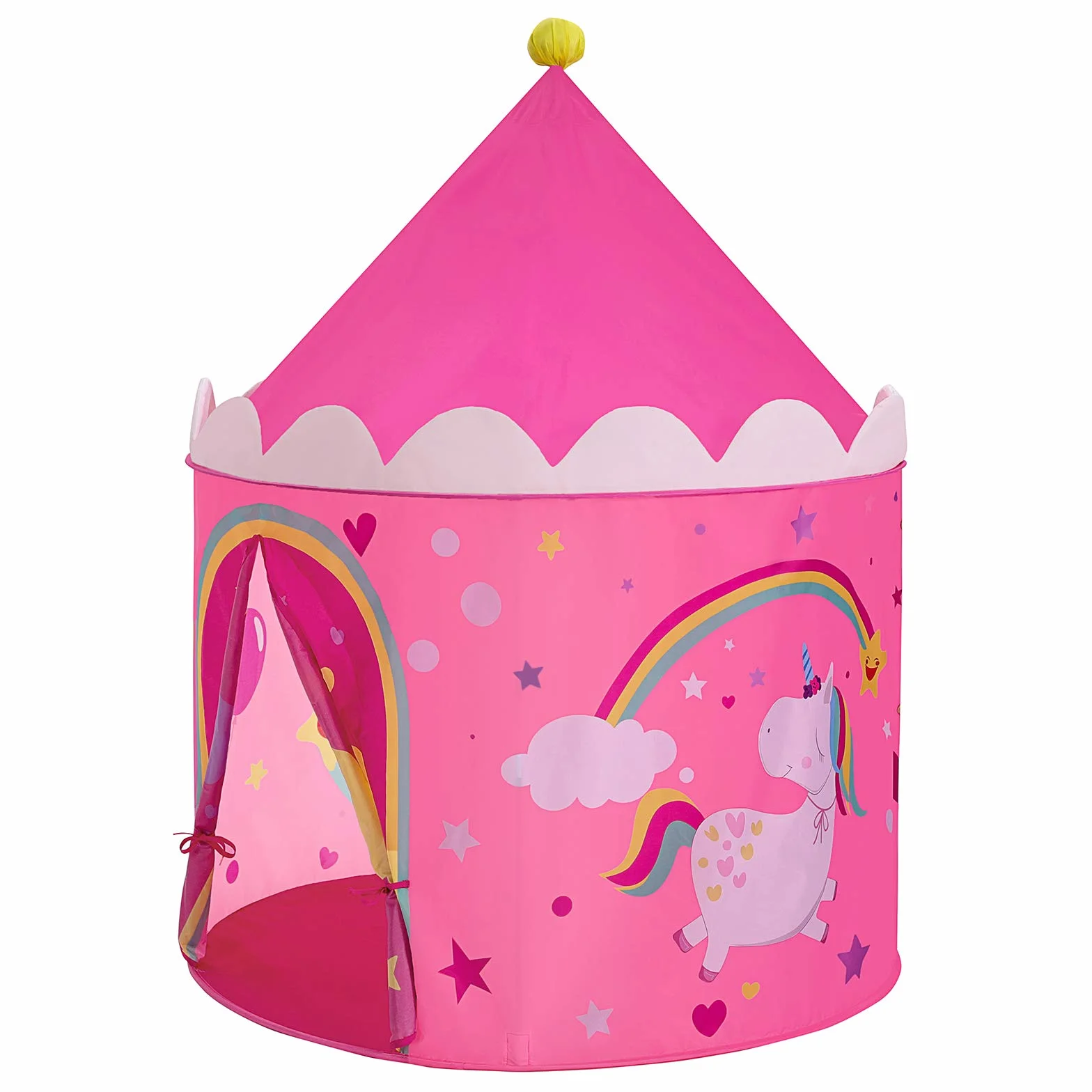 SONGMICS Tienda para Niños, Carpa Infantil, Castillo de la Princesa, Pop Up, Regalo para Niños, para Interior y Exterior, Bolsa de Transporte, Rosa y Amarillo LPT04PY