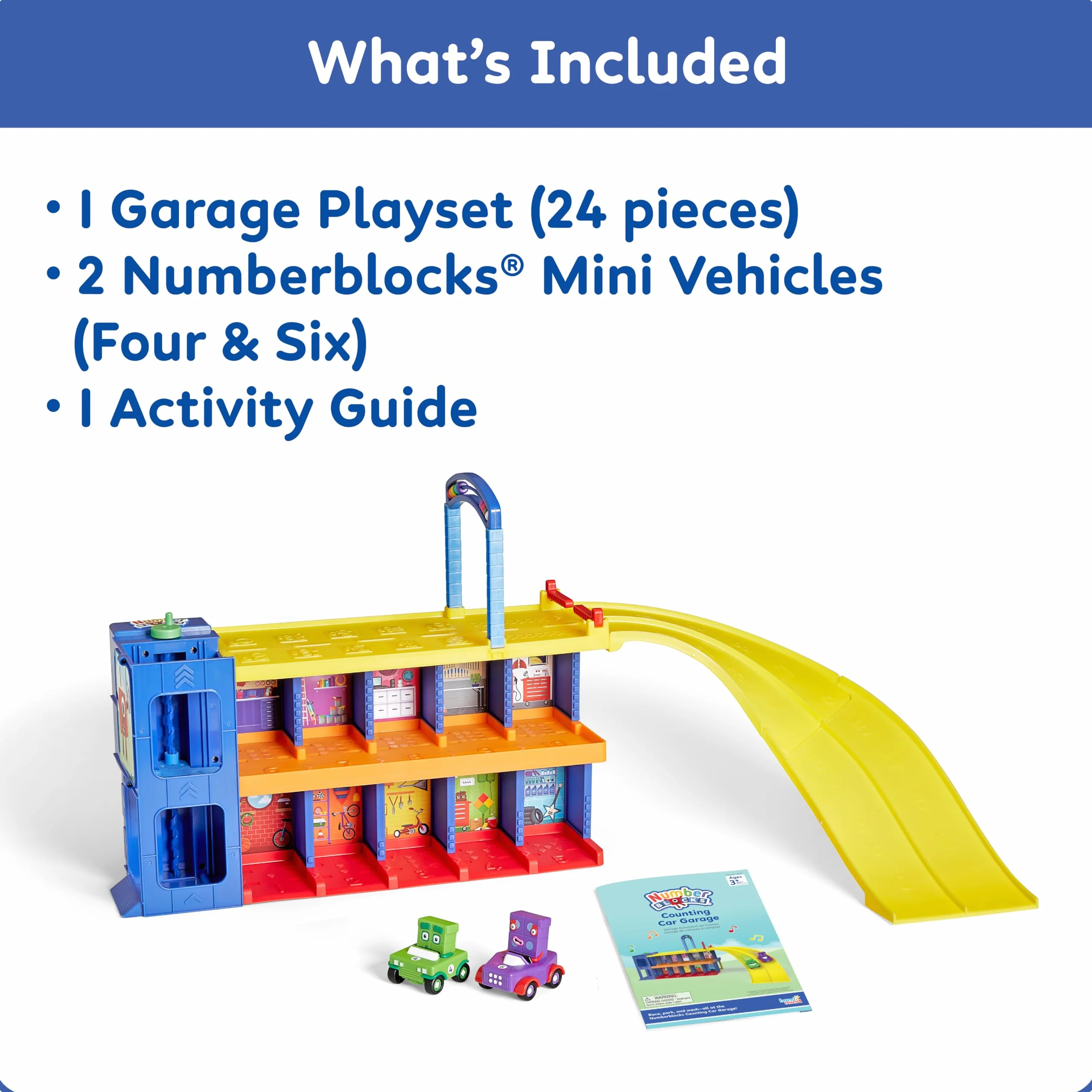 Learning Resources Garaje para Contar Numberblocks, 3 Años +, Juguete Educativo de Matemáticas Interactivo con Coches y Sonidos