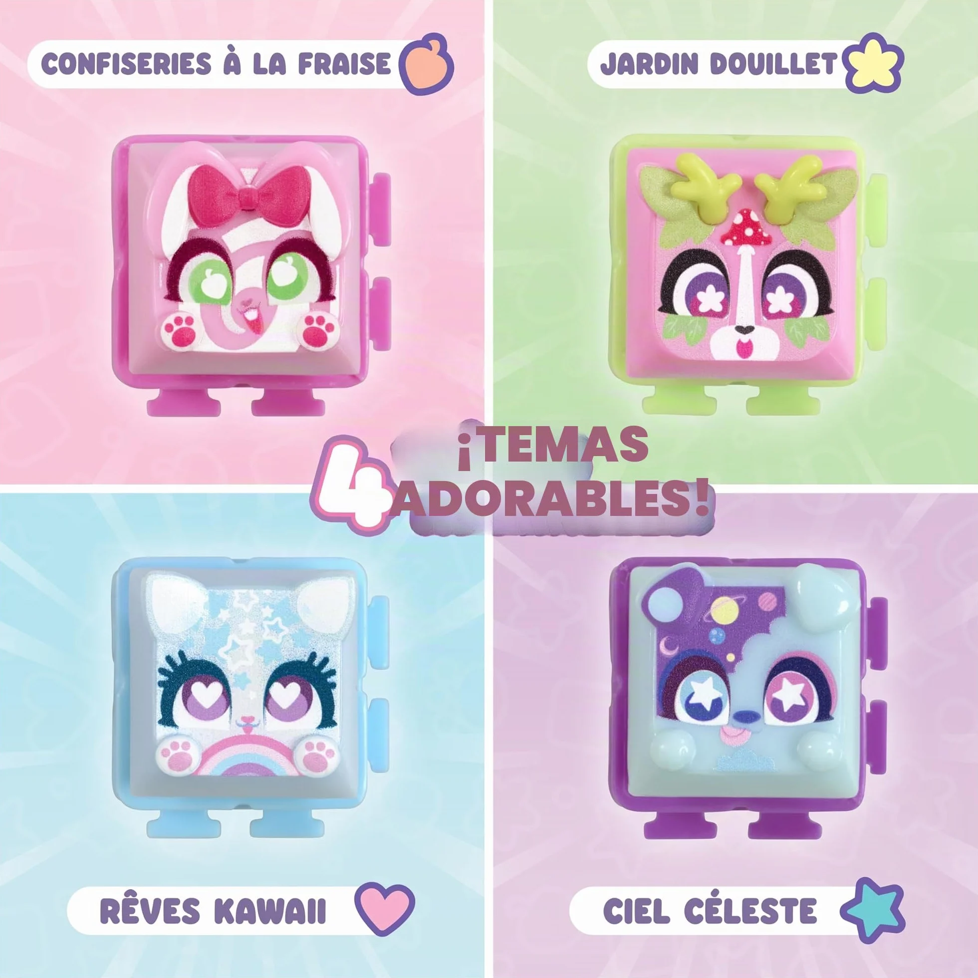 Goliath - CLICKEEZ Keyboard MegaPack - 1 Teclado + 15 Teclas Keycaps Kawaii para Hacer Clic + 1 Llavero - Keycaps para Encajar - 70 Personajes - Juguete Fidget ASMR - Idea de Regalo Desde los 6 años