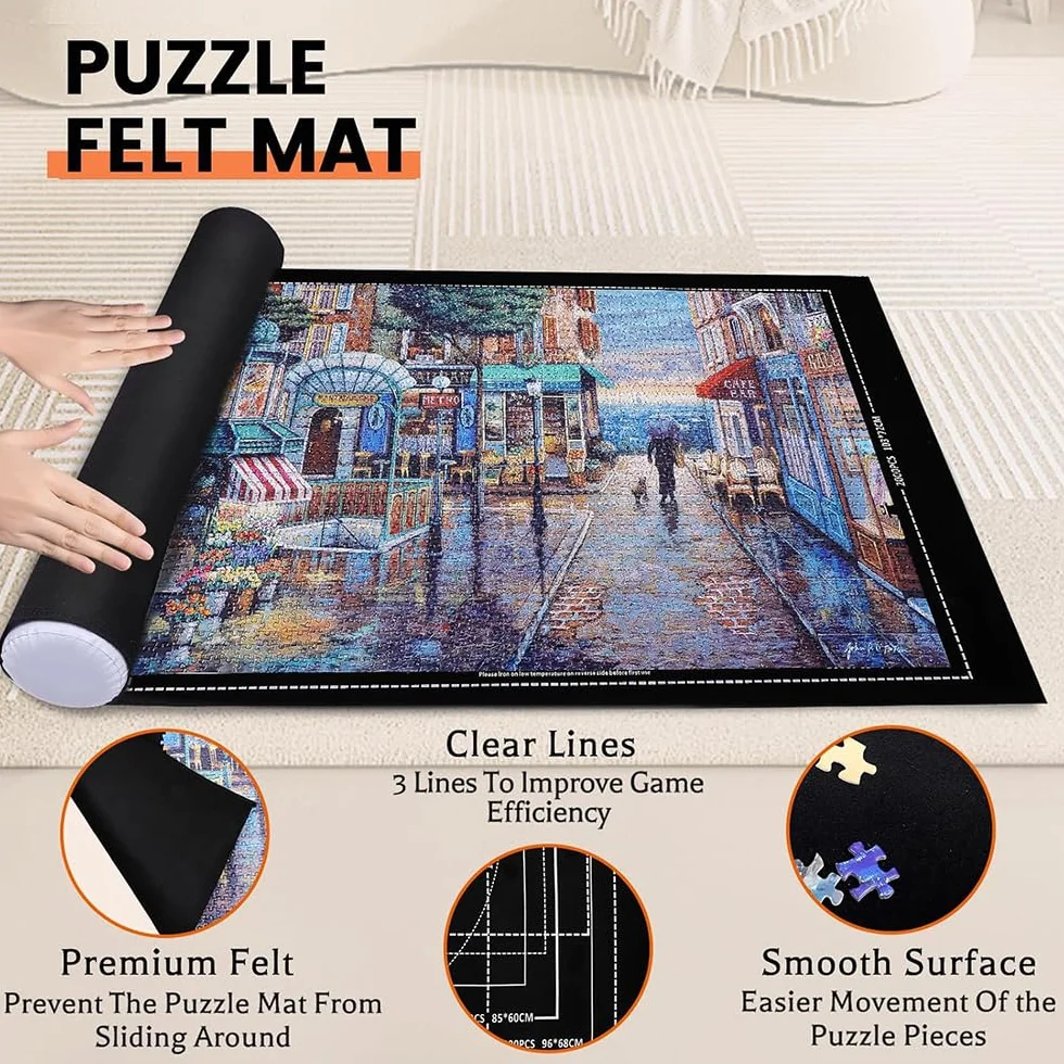 Tapete Puzzle 2000 Piezas,Tapiz Puzzle Enrollable,80 * 120CM para 1000 1500 2000 Piezas,con 4 Clasificadores