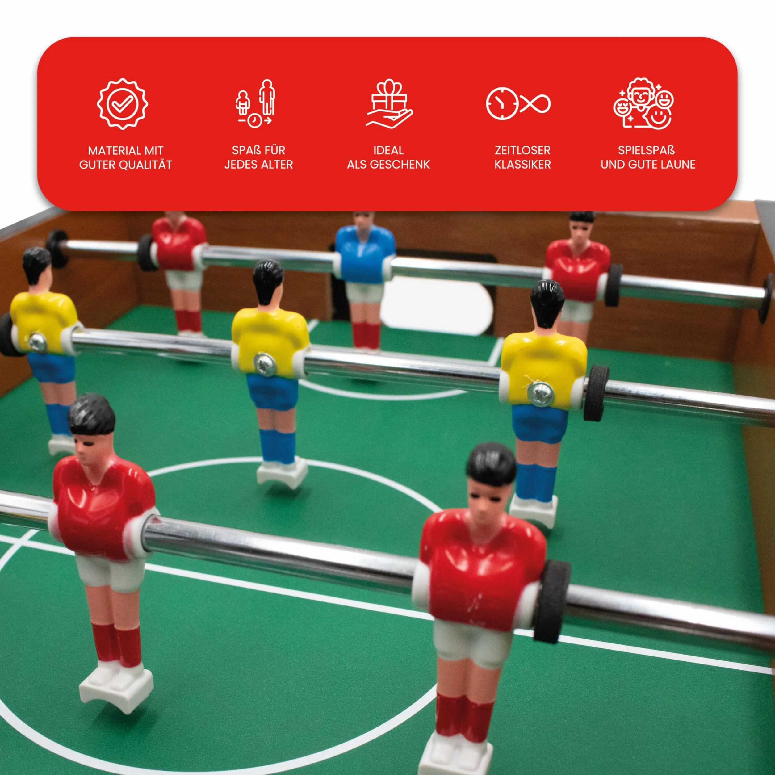 Kyto Futbolín infantil de mesa, futbolín infantil, juego de fiesta para niños y adultos, futbolín de 70 x 35 cm o 51 x 31 cm (51 x 31 cm)