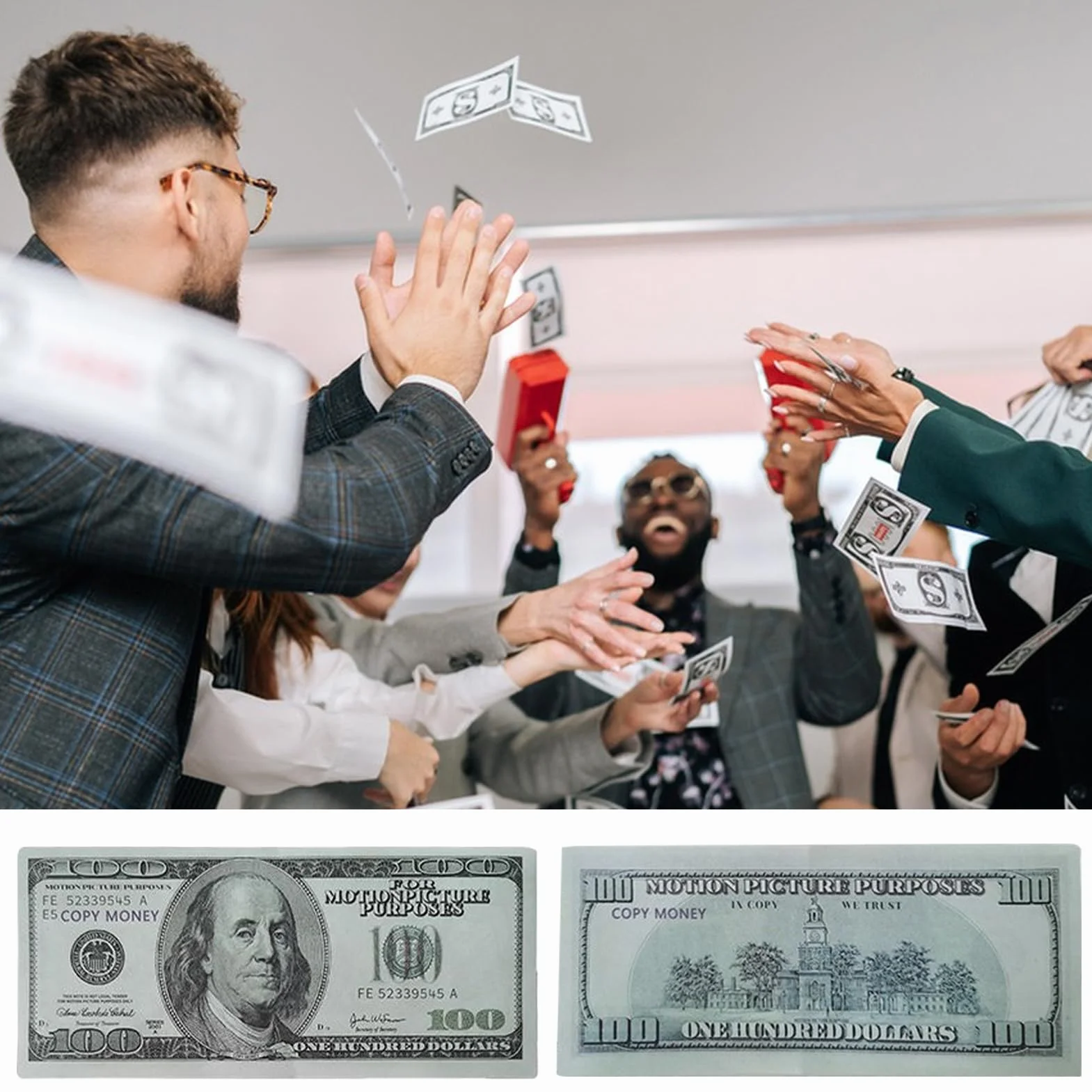 Apoyo dinero, montones de dinero falso, juguetes educativos para niños, facturas de 100 dólares para publicidad, accesorios de película, bromas, juegos de mesa para fiestas de cumpleaños, billetes de