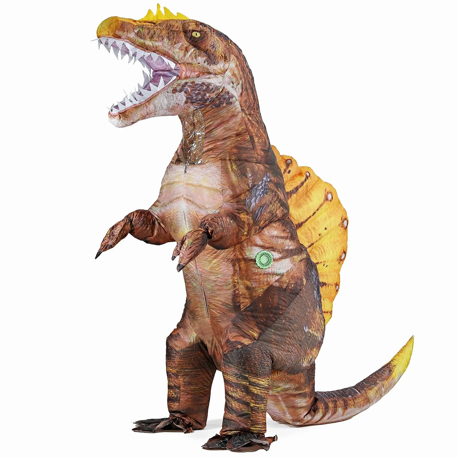 Disfraz de dinosaurio para adultos, disfraz inflable de Spinosaurus, disfraz de Halloween, carnaval, fiesta de cosplay (color marrón)