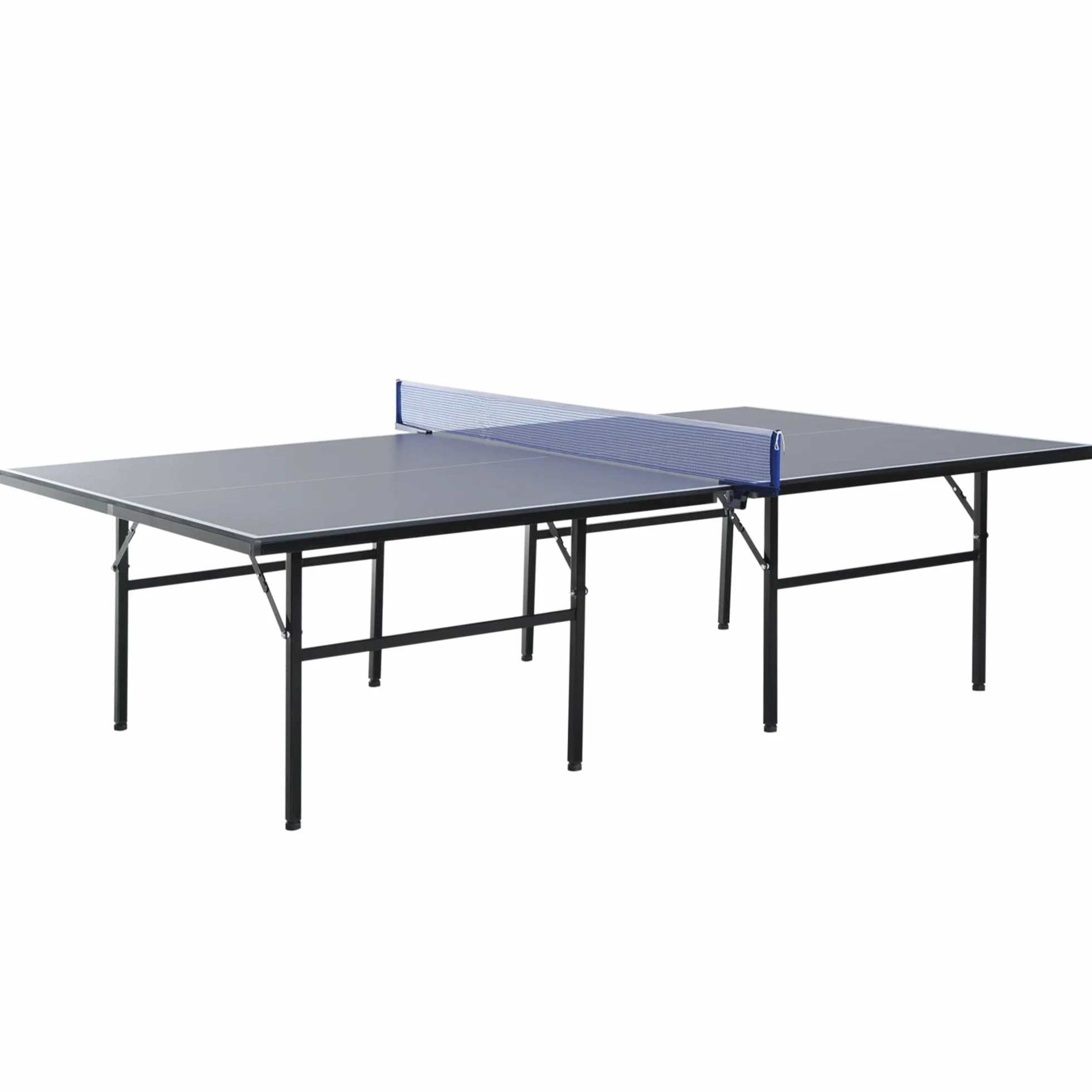 Homcom Mesa de Ping Pong Plegable 152.5x274x76cm Tenis de Mesa Acero MDF Azul