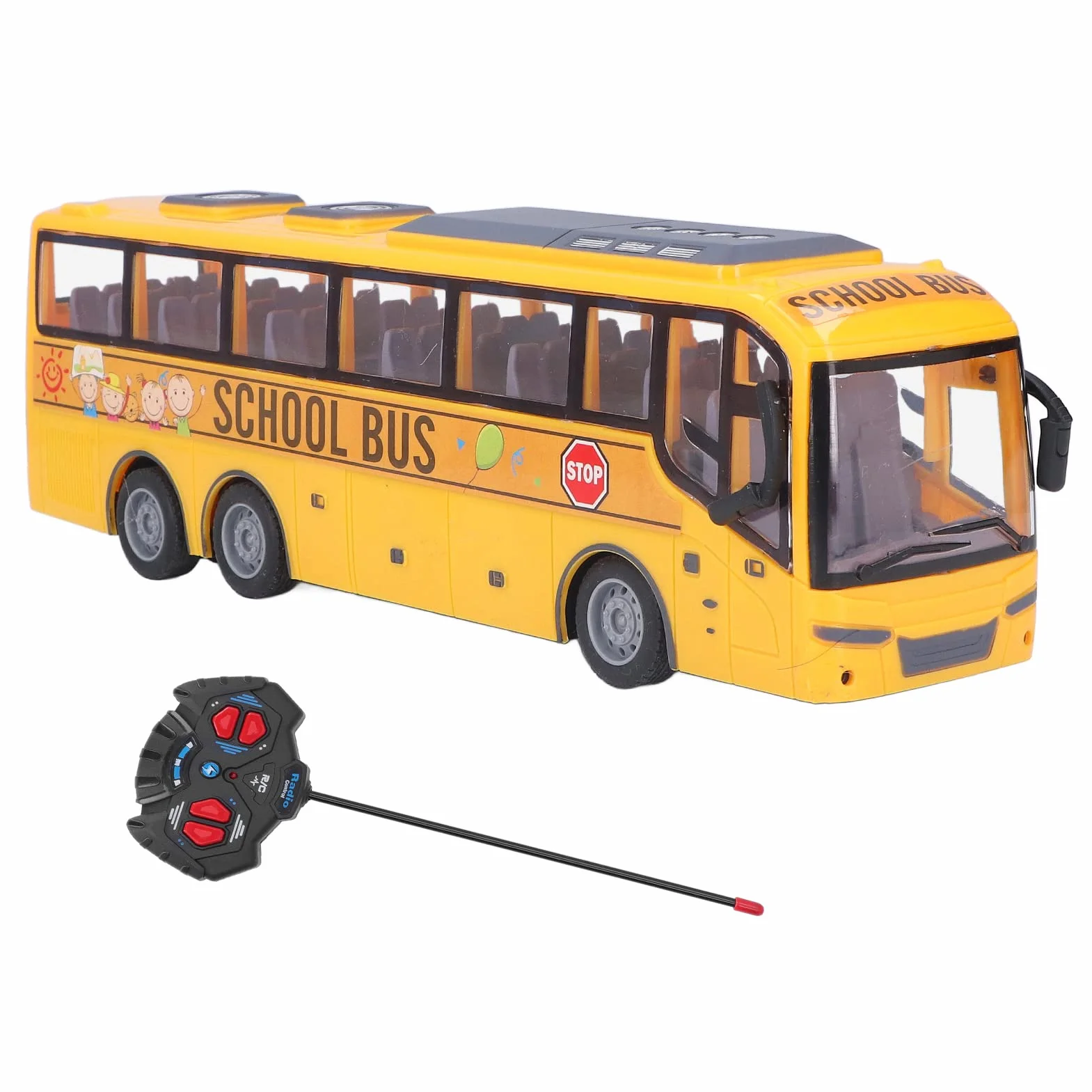 Dilwe Juguete de AutobúS Escolar RC, AutobúS de Control Remoto de SimulacióN para niñOs con Regalo de CumpleañOs de Juguete de VehíCulo ElectróNico Ligero