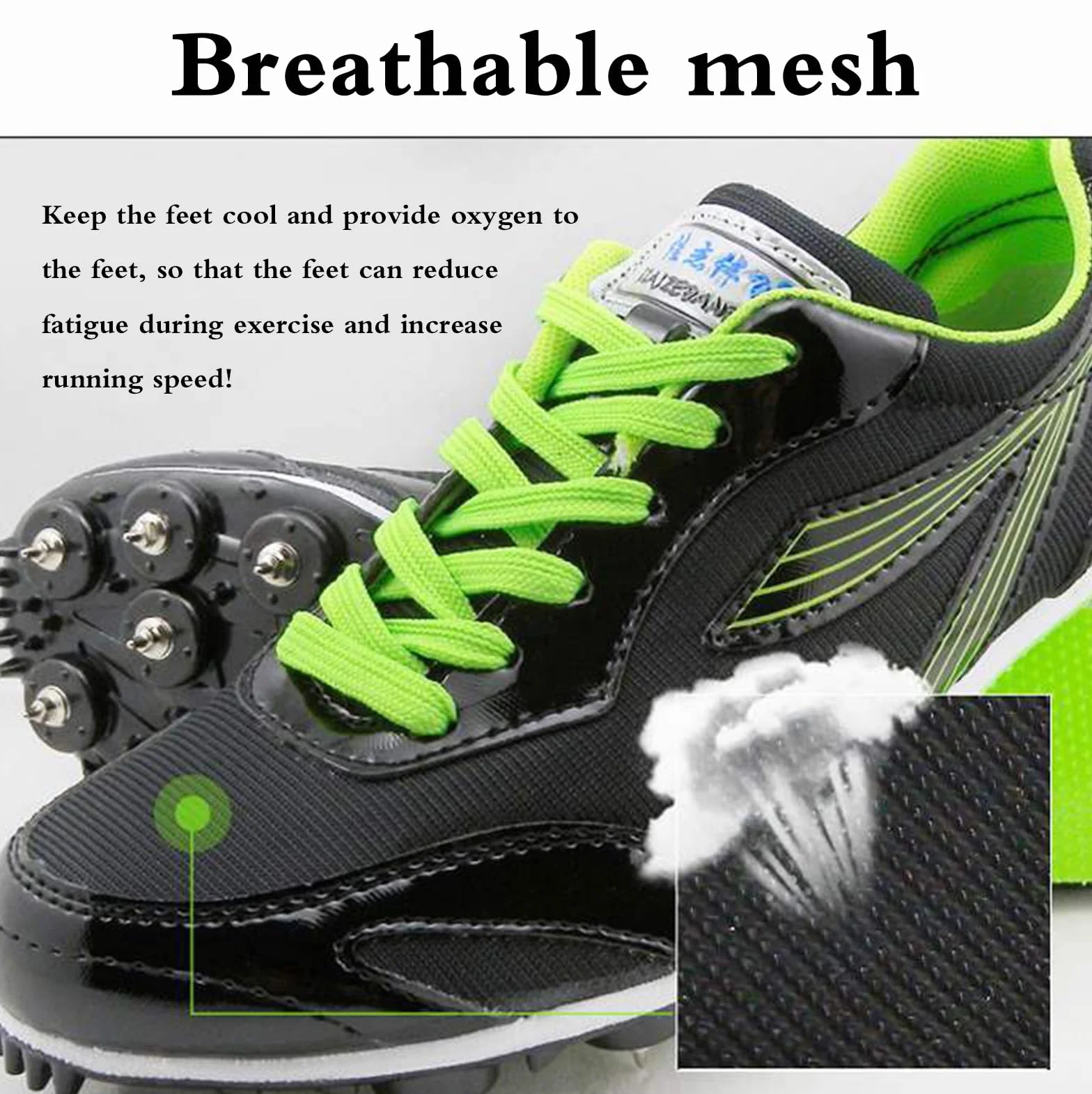 Zapatos con Clavos para Pista y Campo, Zapatillas de Atletismo Clavos, Transpirables de Malla, Unisex