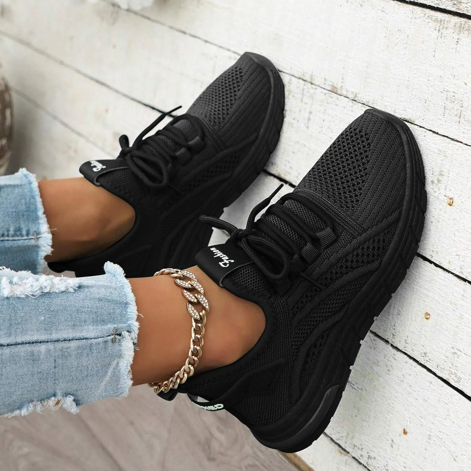 Zapatillas deportivas mujer cómodas suaves tejidas ligeras correr calle tenis transpirables tiempo libre
