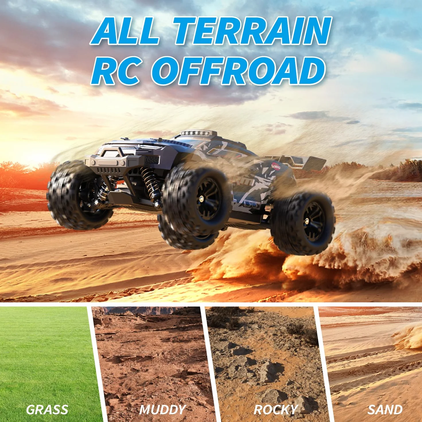 snookids Coche Teledirigido - 2,4 GHz Coche RC Vehículo Todoterreno de Alta Velocidad 40 km/h 1:18, 4WD Coche Radiocontrol Drift Buggy Cars Controlados Juguete Regalo para Niños Adulto