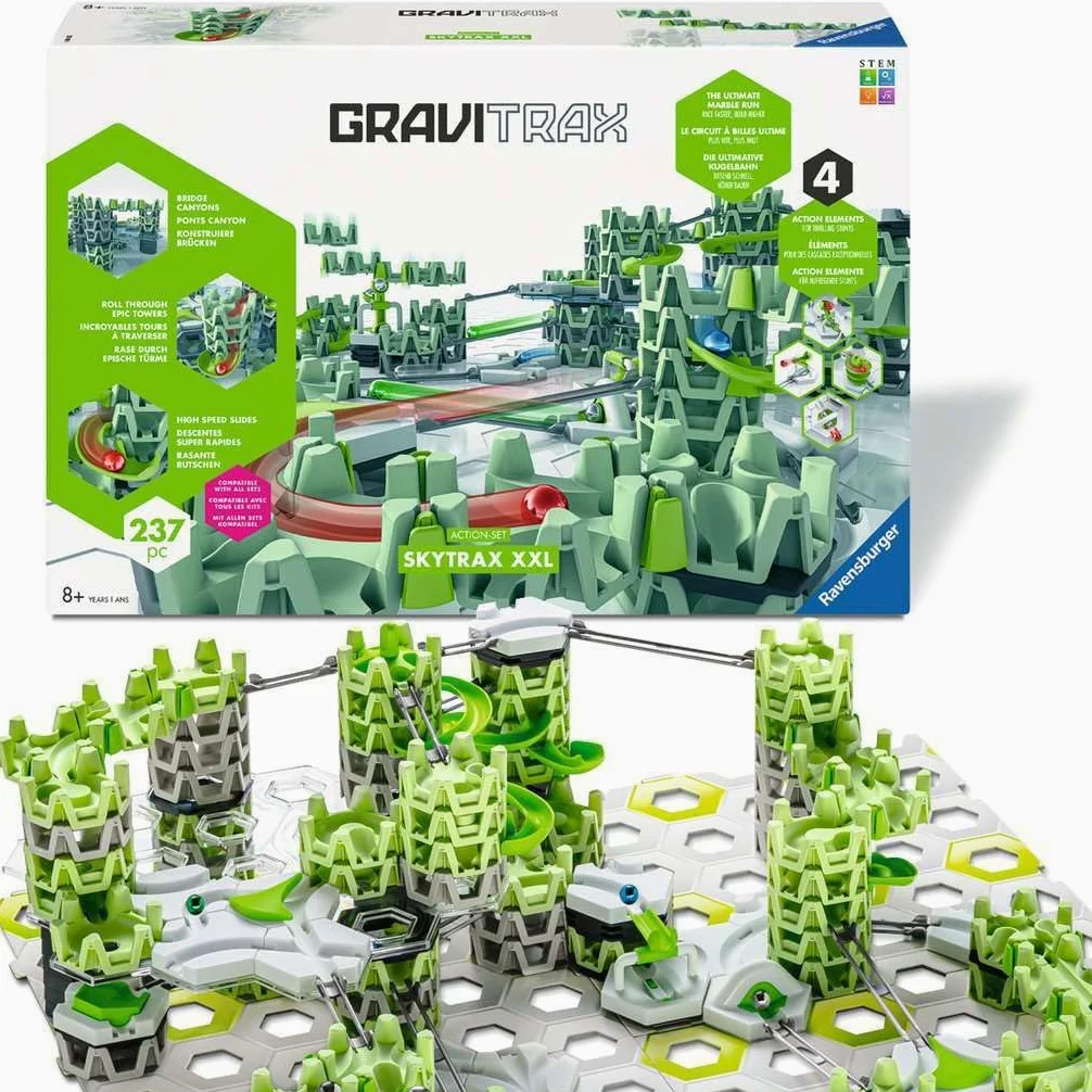 El Set de acción GraviTrax XXL Skytrax de Ravensburger, un Innovador Sistema de Pistas de Bolas con un Nuevo diseño y Funciones, Juguetes de construcción y Carreras de mármol a Partir de los 8 años,