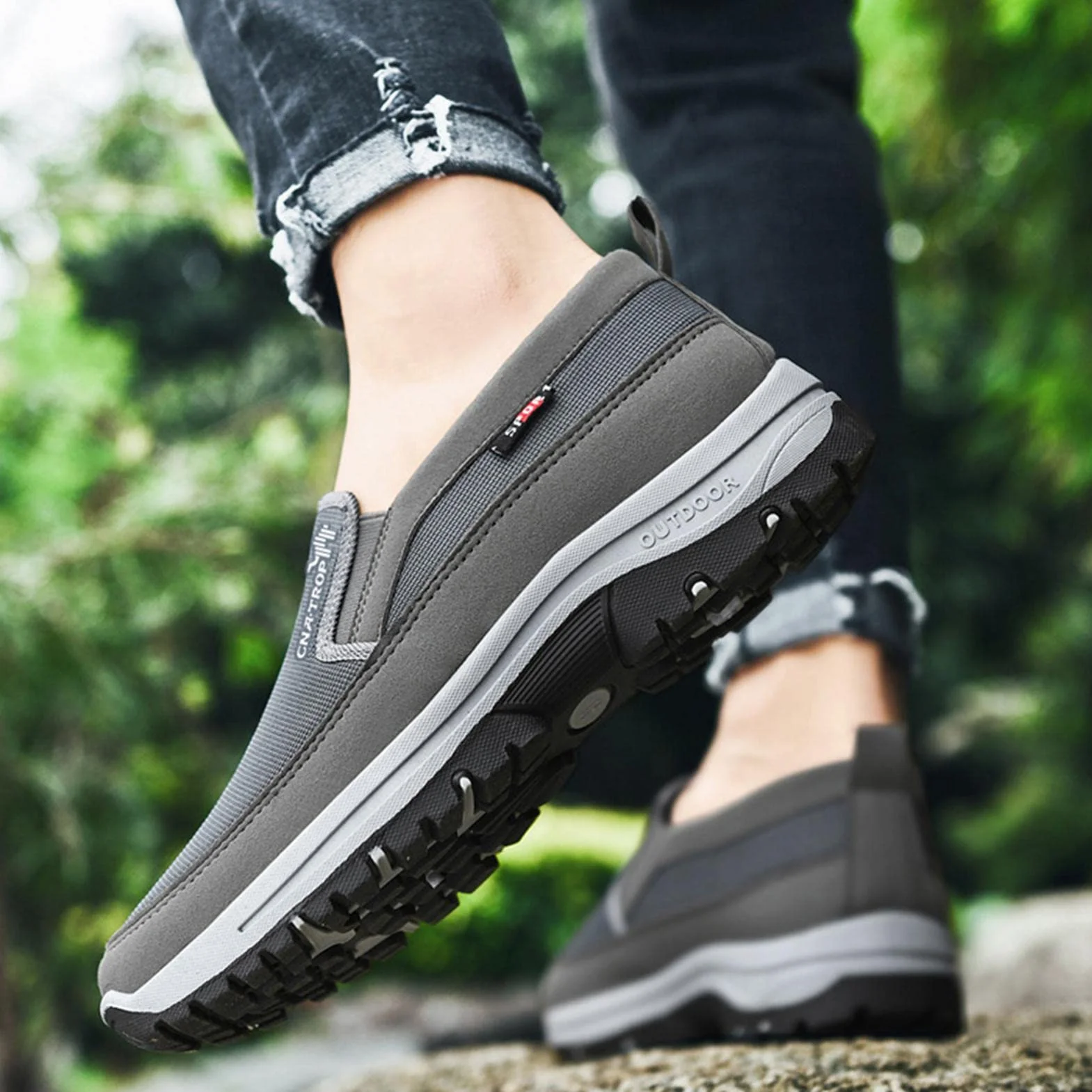 Zapatos ortopédicos para Hombres sin Cordones con Soporte para el Arco Antideslizantes de Goma Casuales