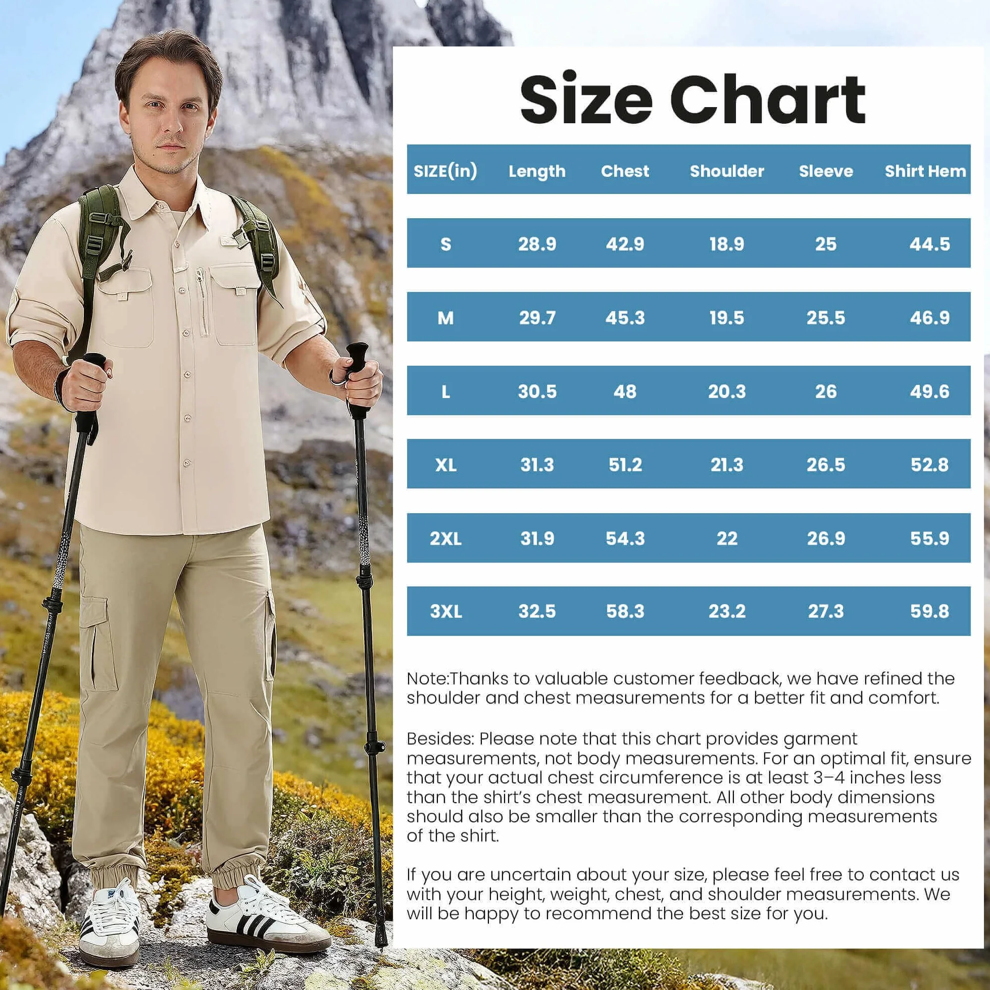 Camisa Hombre Protección Solar UPF 50+ Secado Rápido Manga Larga Pesca Senderismo