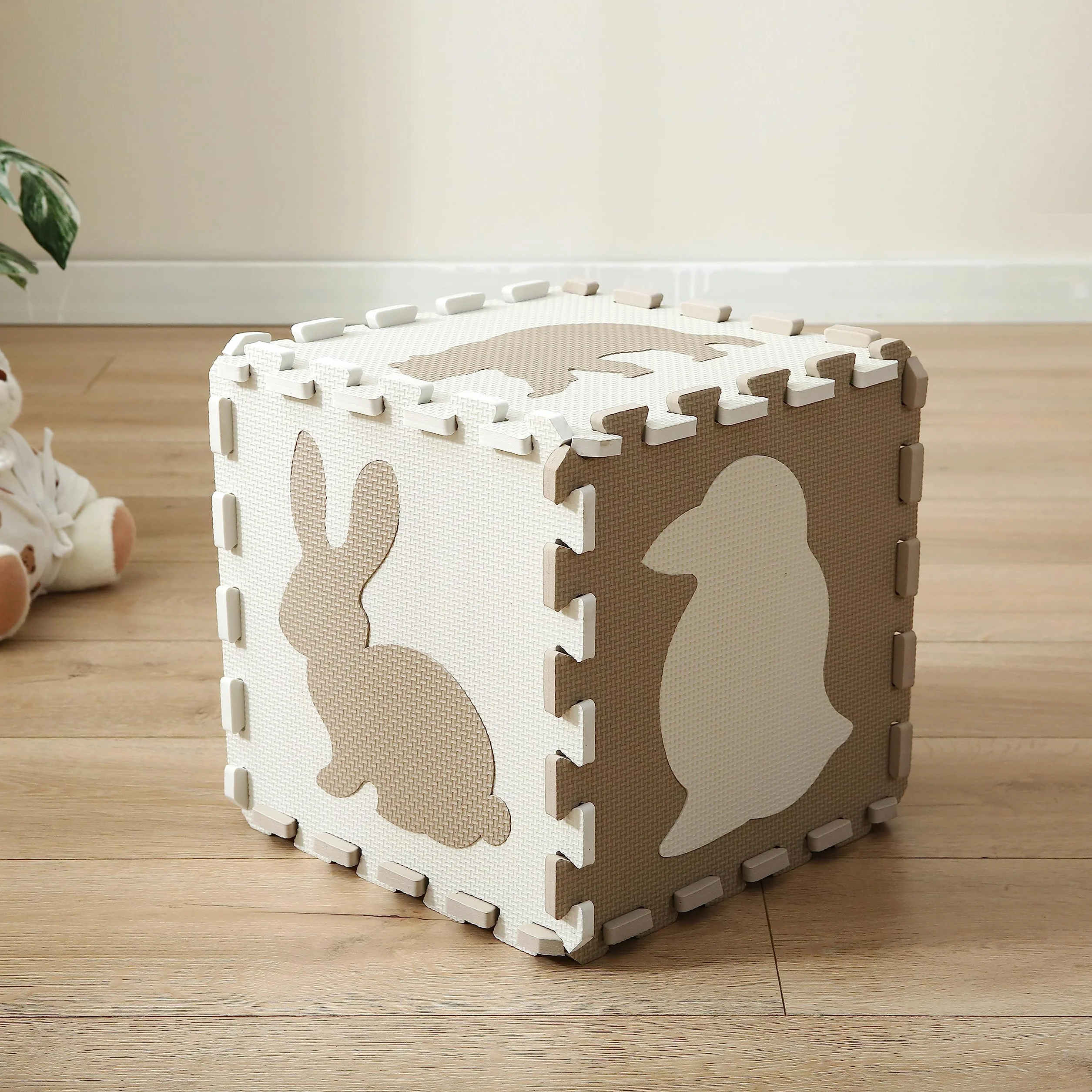 Alfombra Puzzle Infantil 16+20 Piezas 142×142×1cm Colchoneta Suelo Acolchado