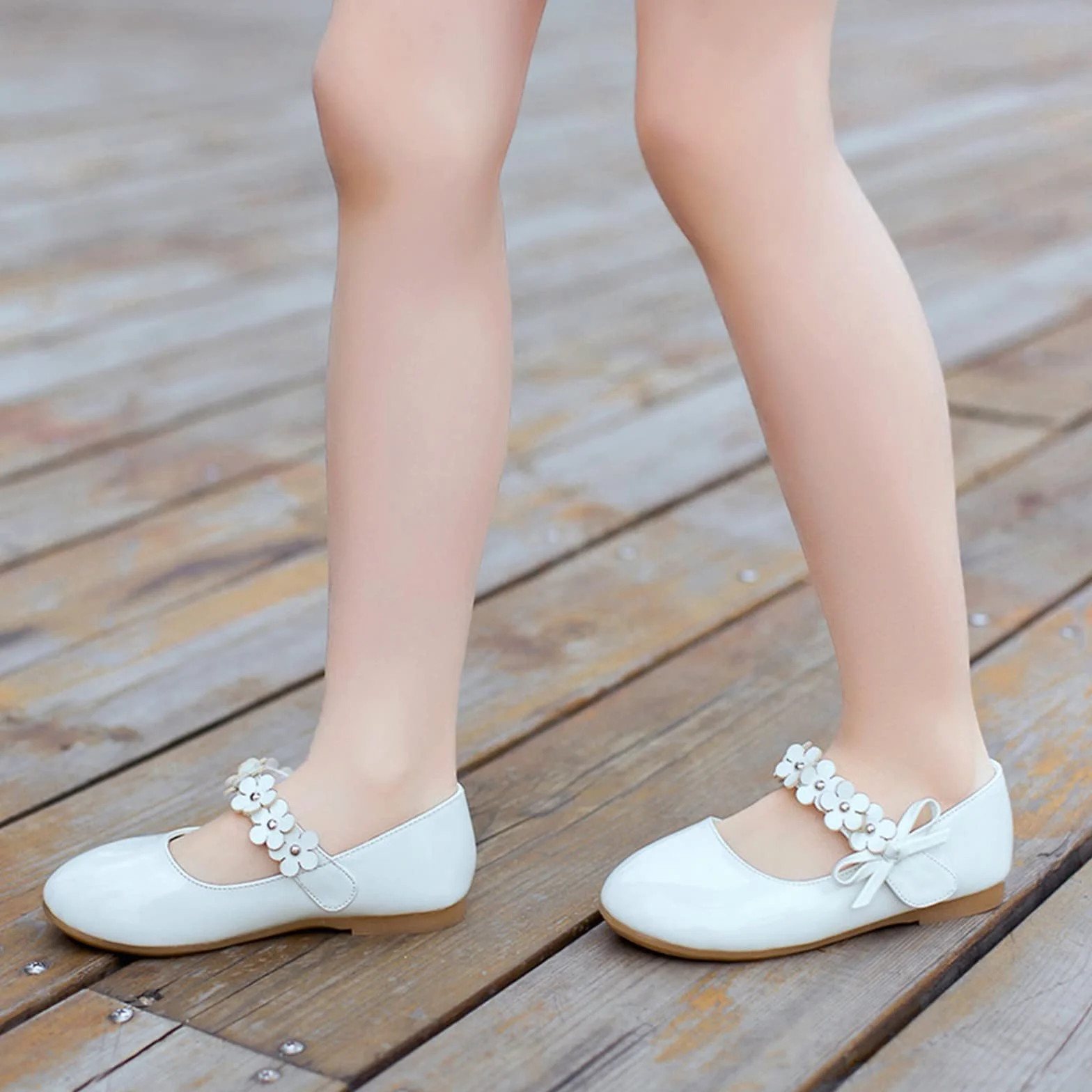 Zapatos de noche para niñas, zapatos de vestir planos y ligeros, con perla y flor, para comunión y cumpleaños