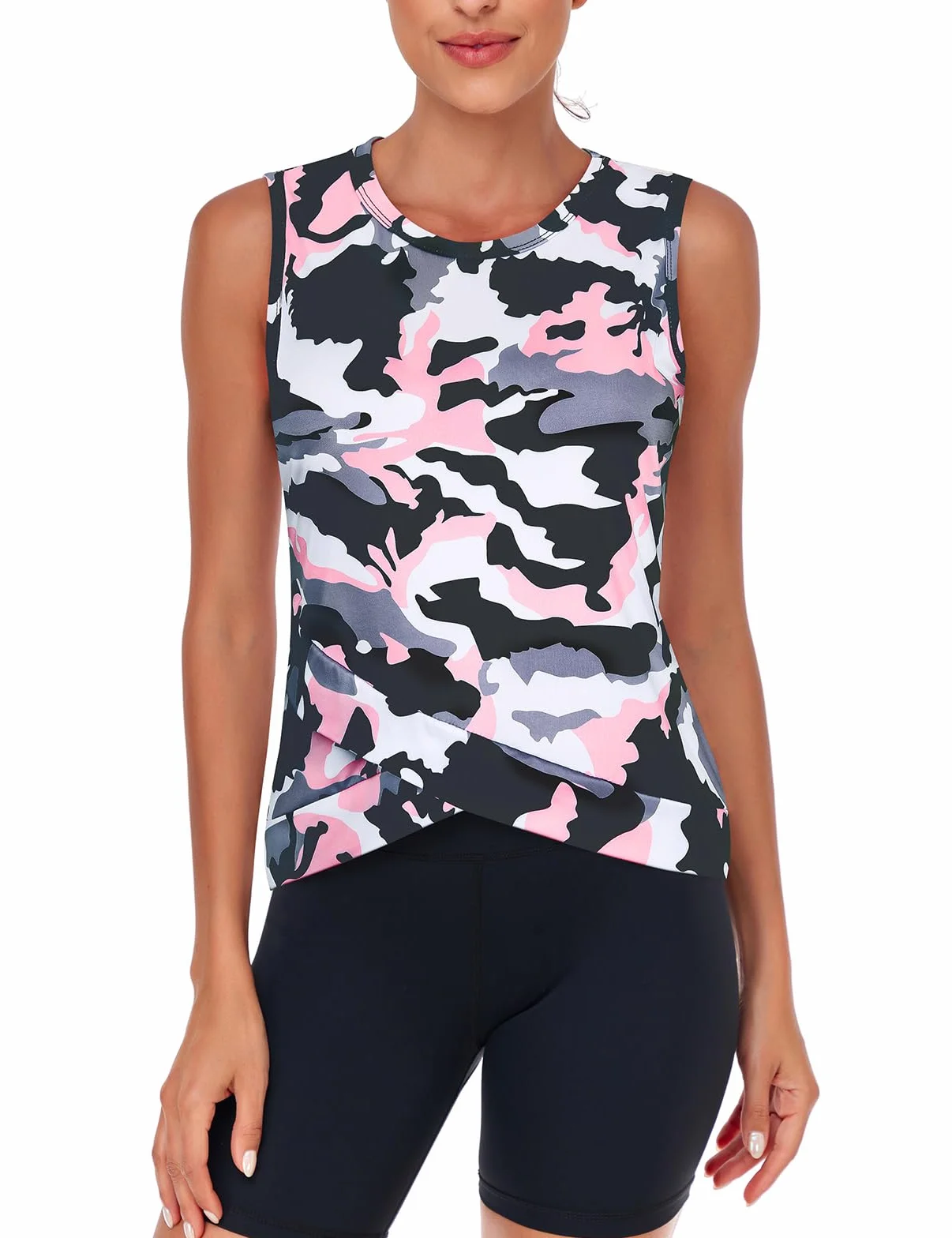 Akiooue Camiseta sin mangas para mujer deportes yoga gimnasio absorbe humedad