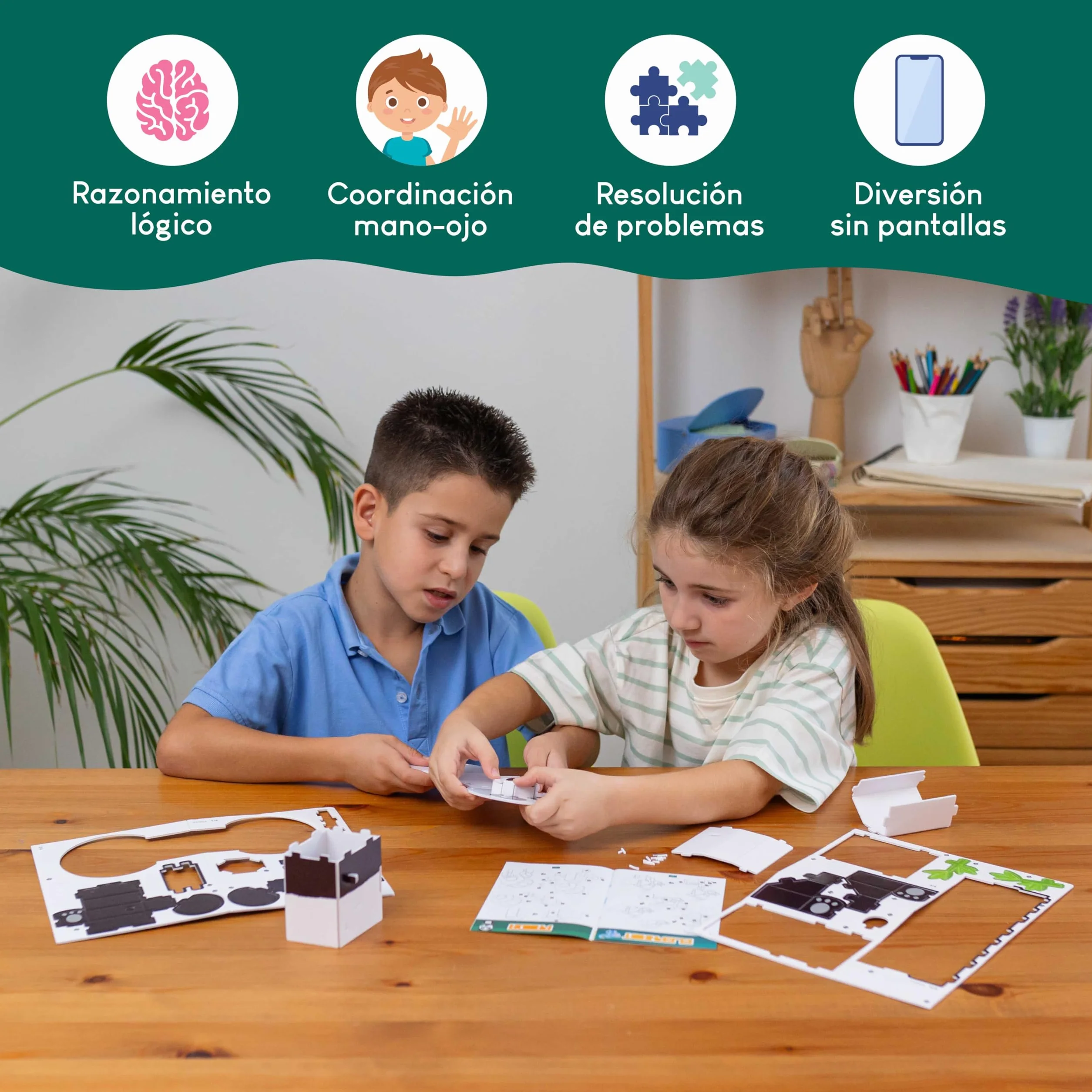 BONNYCO Puzzle 3D Animales de la Jungla, Pack 8 Rompecabezas Infantil para Niños 6-10 Años