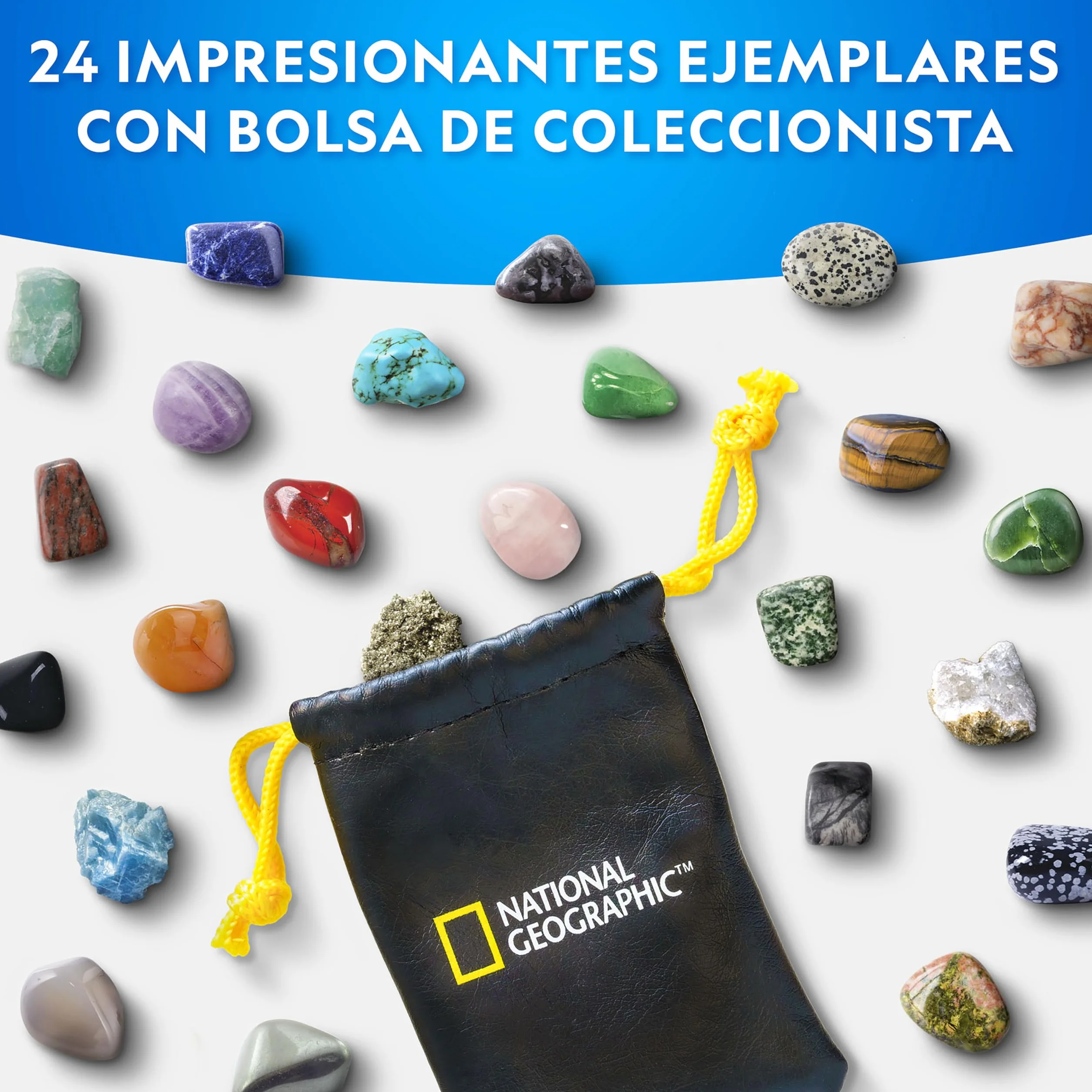 NATIONAL GEOGRAPHIC 2025 Calendario de Adviento de Gemas - Calendario para Niños con 24 Gemas para Abrir Cada Día, Colección de Rocas, Cuenta Atrás de Navidad con Mini Kit de Excavación de Gemas