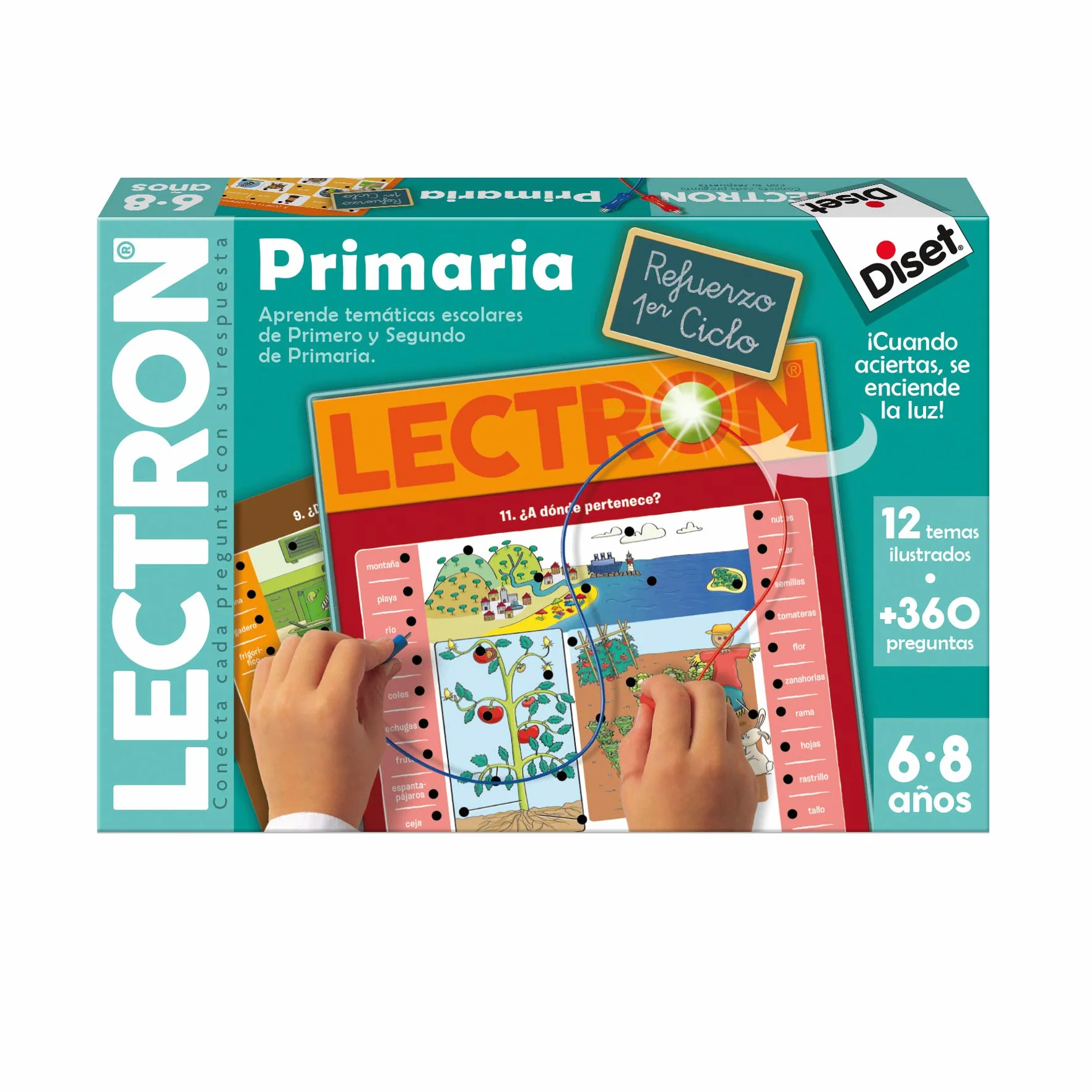 Diset, Lectron Primer Ciclo de Primaria, Juego Educativo de asociar Preguntas y respuestas a Partir de 6 años, Multicolor