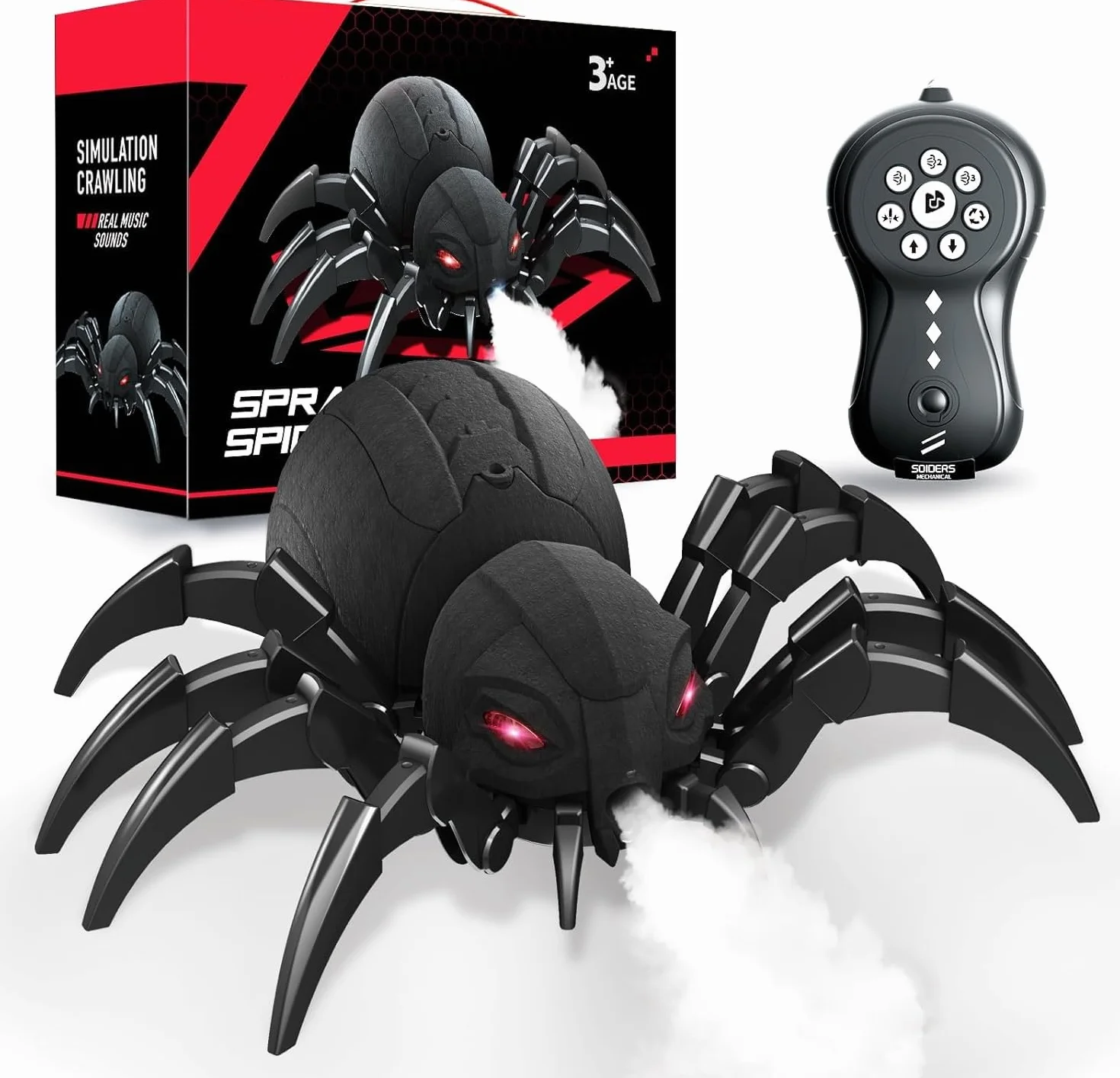 DEUKNICE Robot Araña RC Realista, Juguete Araña de Control Remoto LED, Regalos para 3 4 5 6 7 8 9 10 11 12 años niños niñas, Navidad Cumpleaños Halloween Juguetes para Niños.