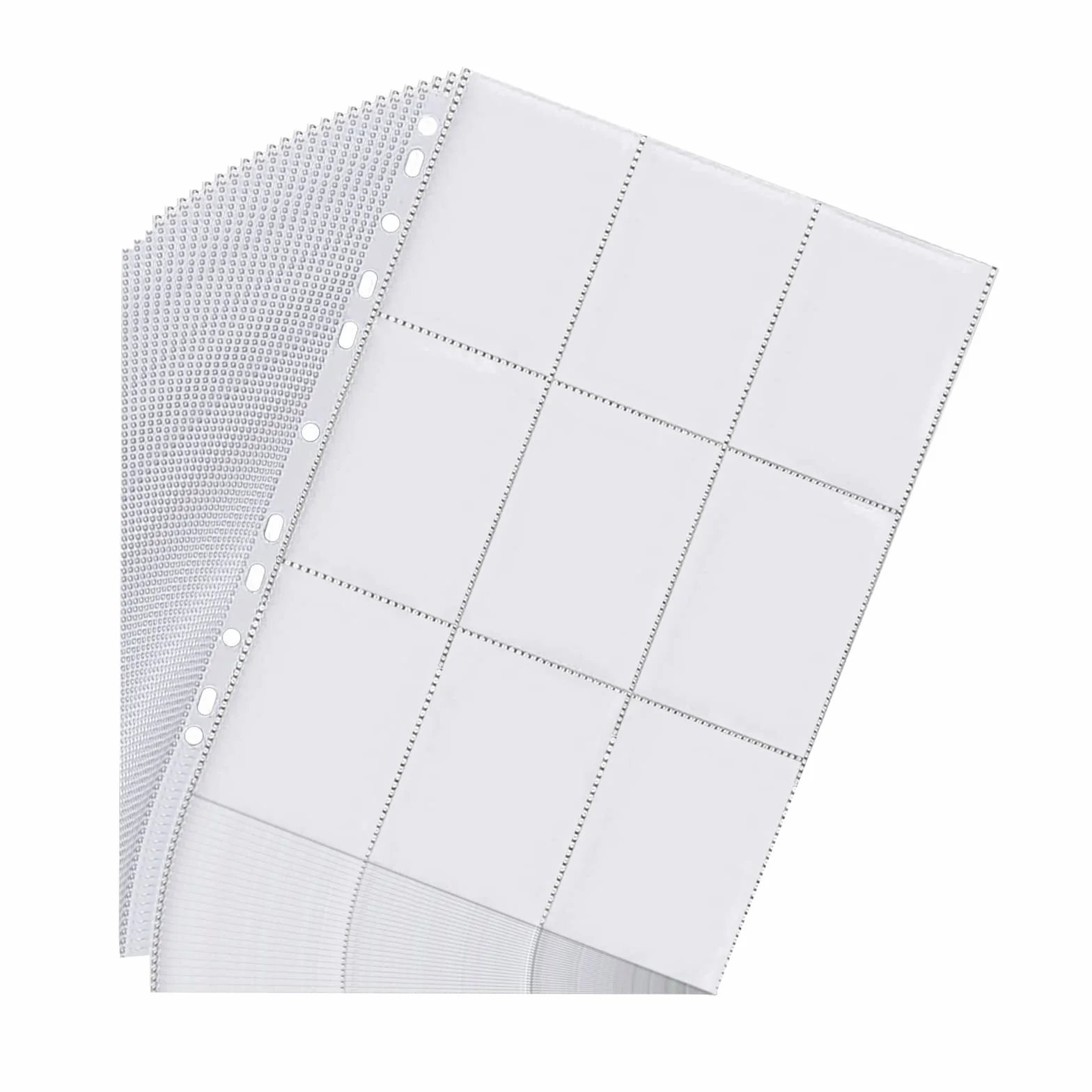 Newpop 60 páginas fundas para cartas doble cara con 1080 bolsillos, funda carta transparentes, protectores sobres 11 agujeros accesorios coleccionables, baloncesto, fútbol tarjetas