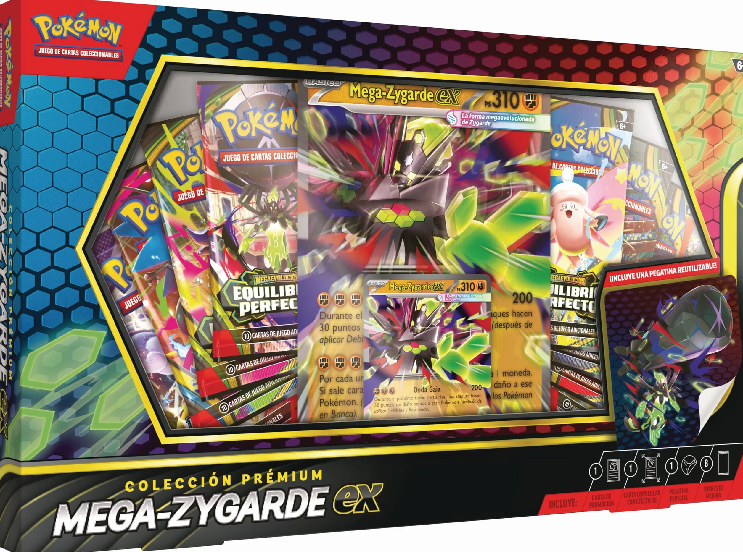 Pokémon Colección prémium Mega-Zygarde ex Carta promoción Gran tamaño 3D Pegatina Sobres Mejora