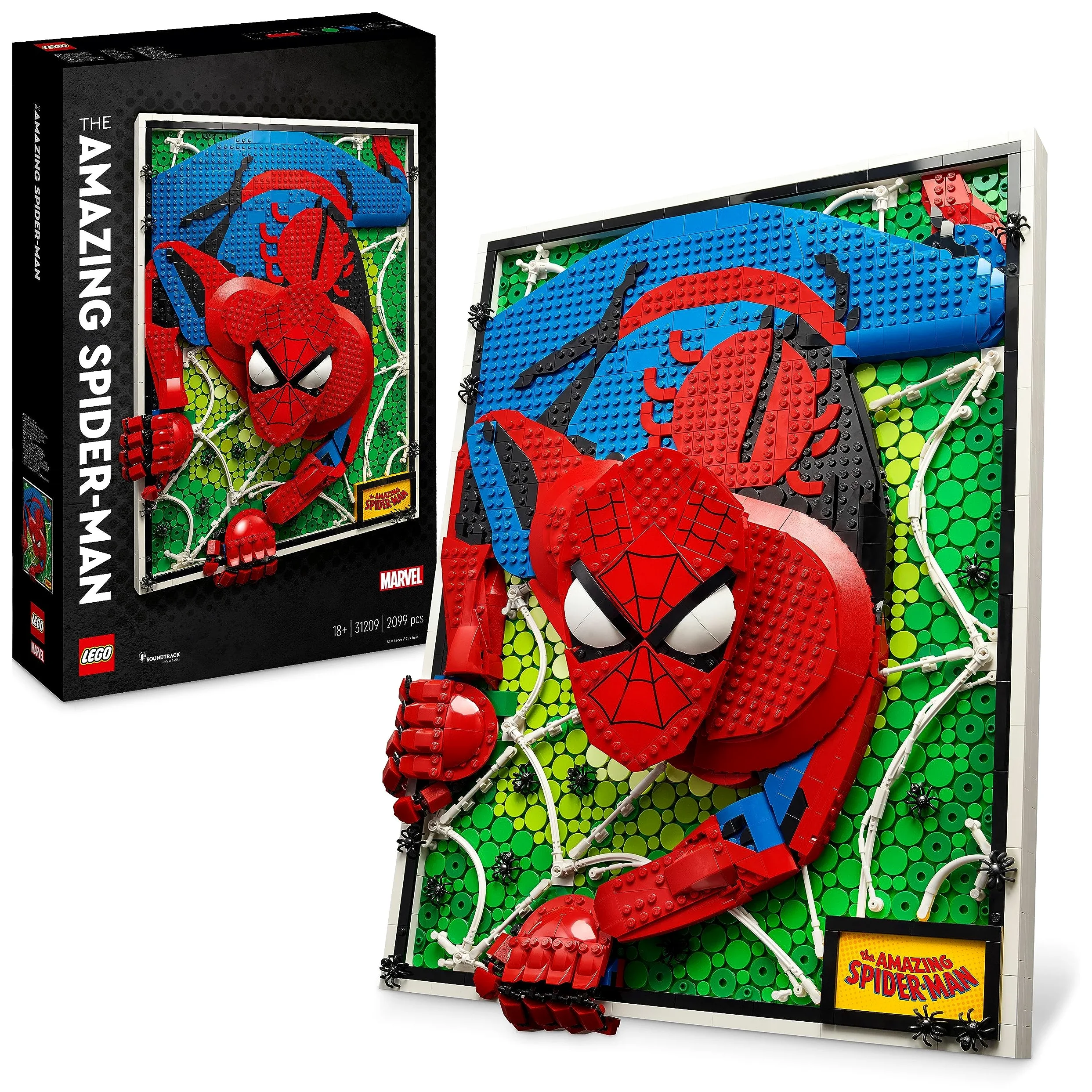 LEGO Art El Increíble Spider-Man Set Mural 3D, Póster de Lienzo para Construir, Decoración de Súperhéroe para el Hogar, Actividad Creativa, Regalo de Cómic para Adolescentes y Adultos 31209