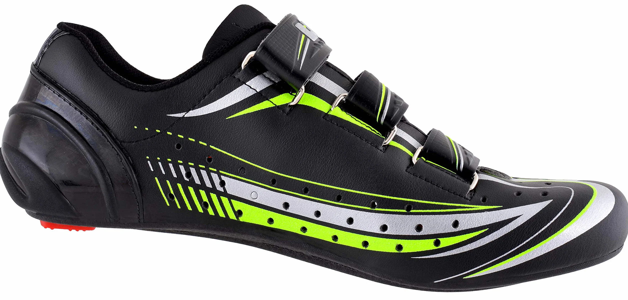 LUCK Zapatilla de Ciclismo Mega Carretera Suela Carbono Triple Tira Velcro