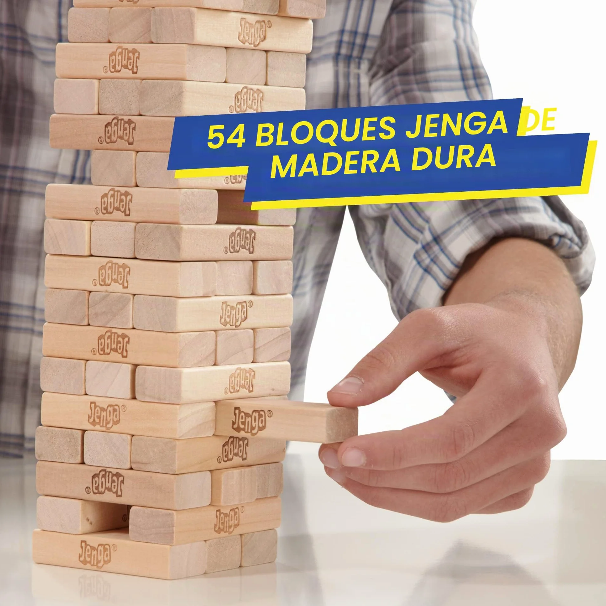 Hasbro Gaming Jenga, Juegos de Mesa para Niños y Niñas de 6 Años o Más, Fiestas con Amigos, Habilidad y Estrategia