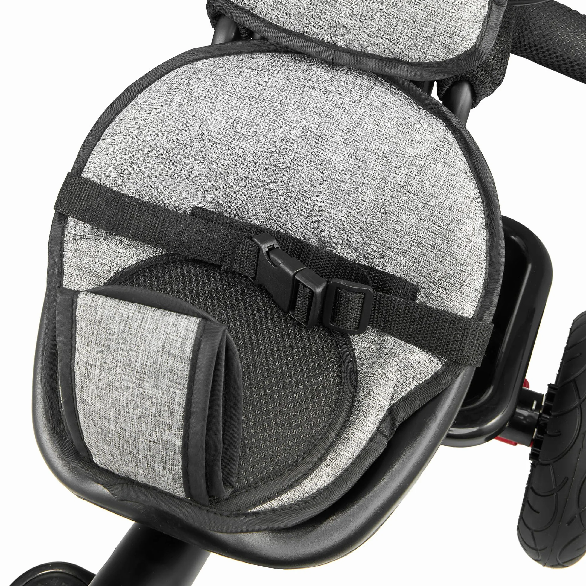 HyperMotion Triciclo Infantil con Manillar para Padres - Bici Bebé 1 Año Evolutiva hasta 20kg - Modelo Similar Kinderkraft con Barra de Empuje - Saltador Bebe Gris