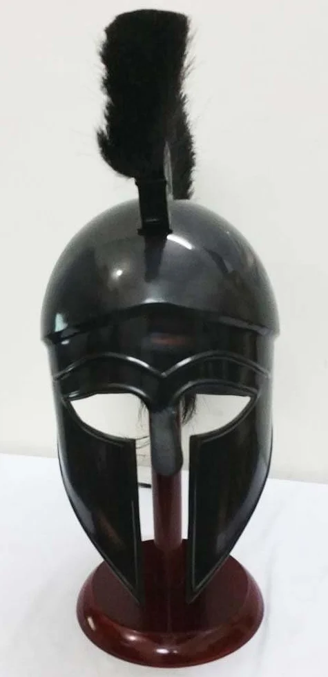 THORINSTRUMENTS Casco griego corintio, casco antiguo medieval armadura caballero espartano réplica casco con soporte libre