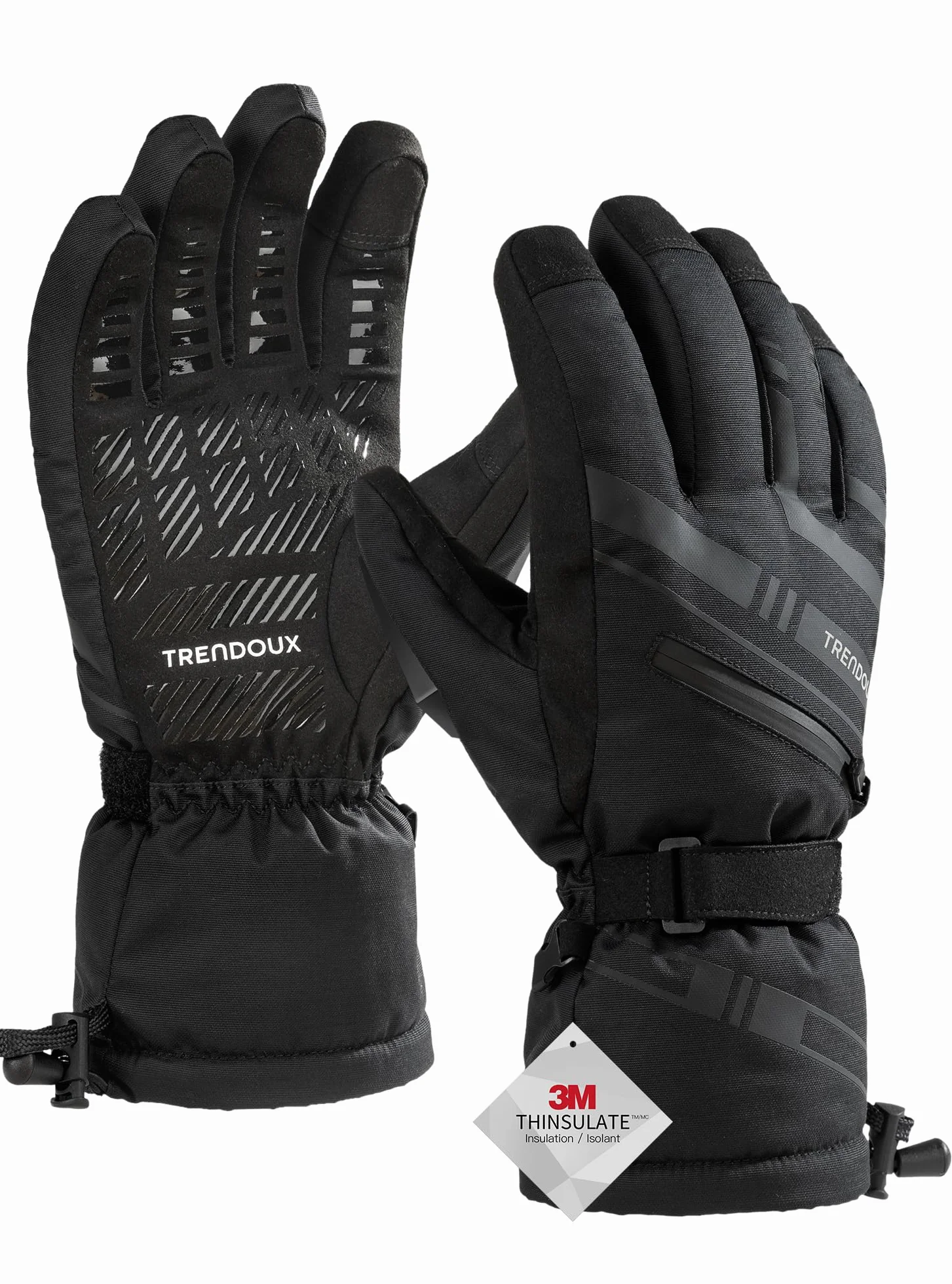 TRENDOUX Guantes Esqui Impermeables Termicos Tactiles para Hombre Mujer