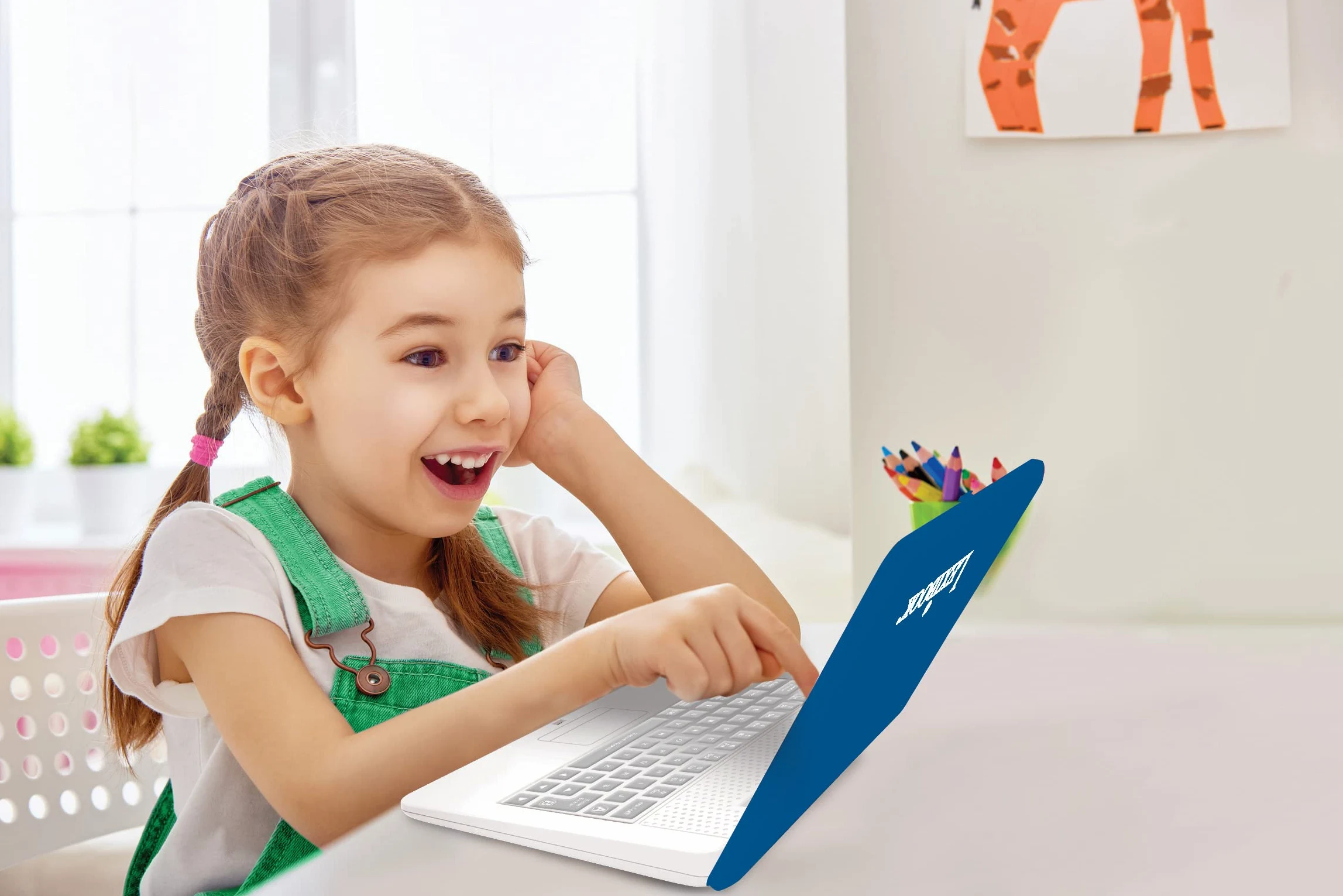 Lexibook JC798i1 - Ratón Educativo y bilingüe para portátil francés/inglés con Pantalla a Color, 130 Actividades para Aprender Idiomas, mecanografía, matemáticas, lógica, música y Juegos, Blanco/Azul